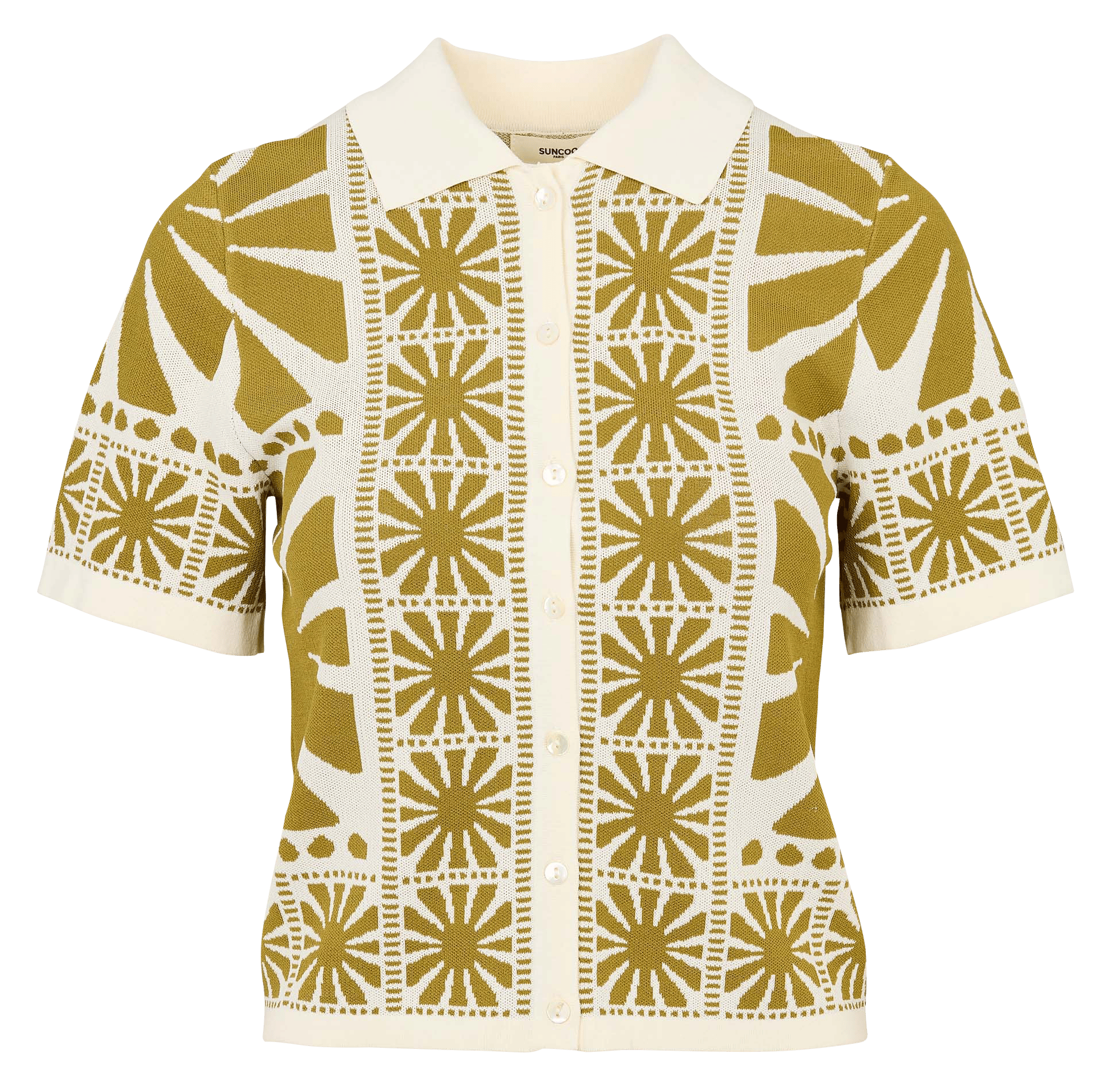 Gilet droit manches courtes imprimé SUNCOO Vert