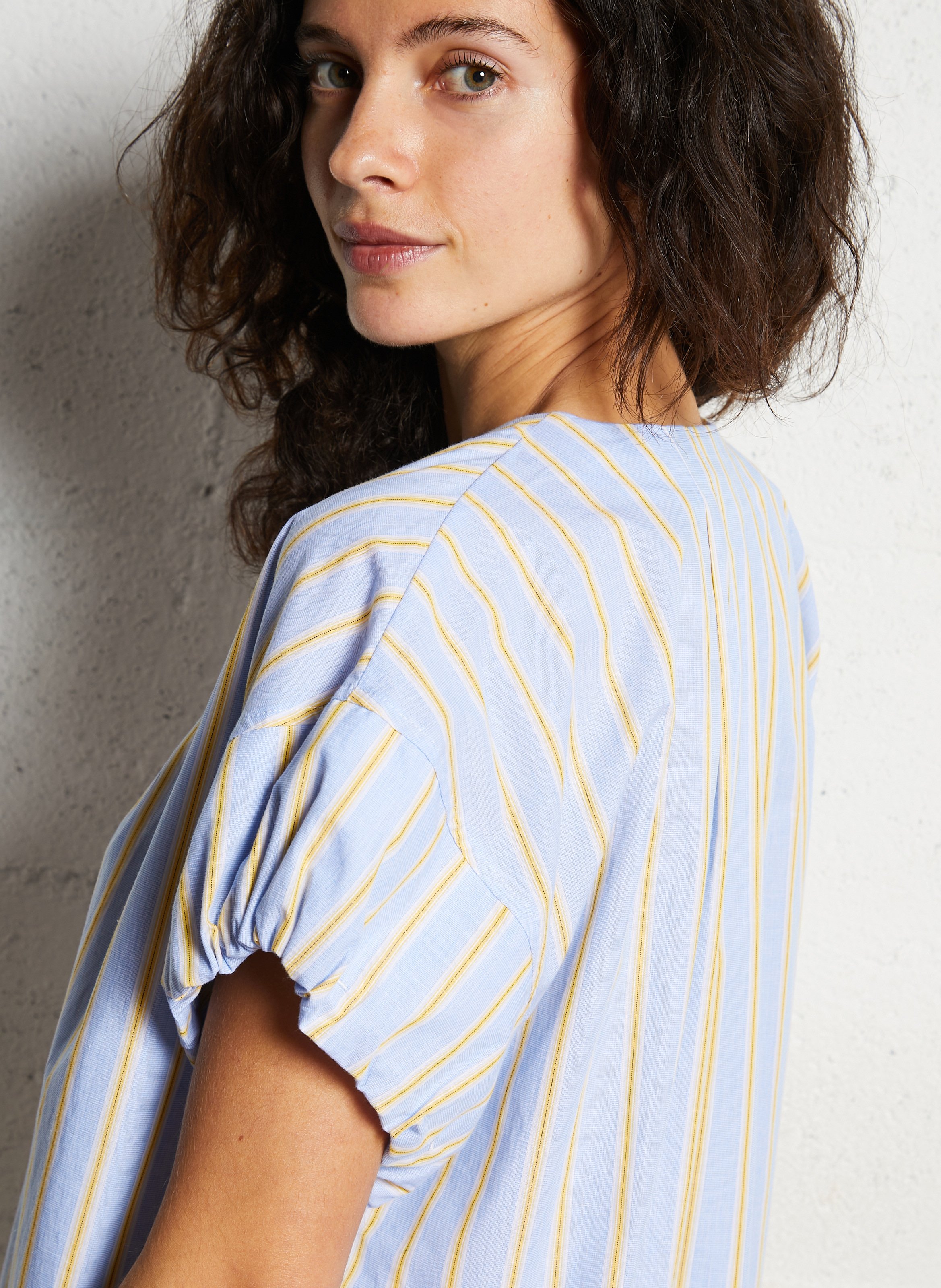 Oversize Rundhalsausschnitt Baumwollhemd JC SOPHIE Gelb