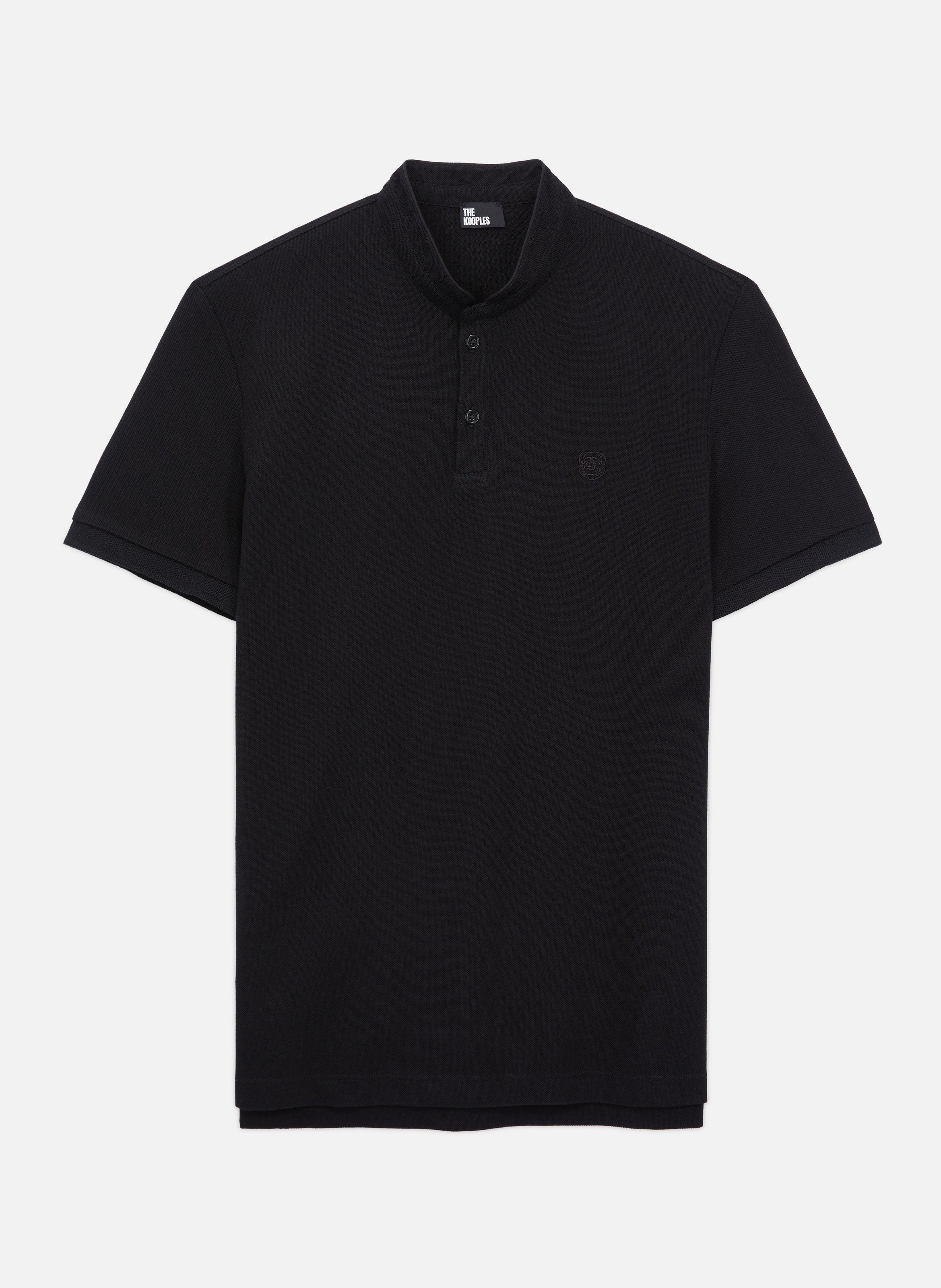 Officer-collar cotton polo shirt THE KOOPLES Black