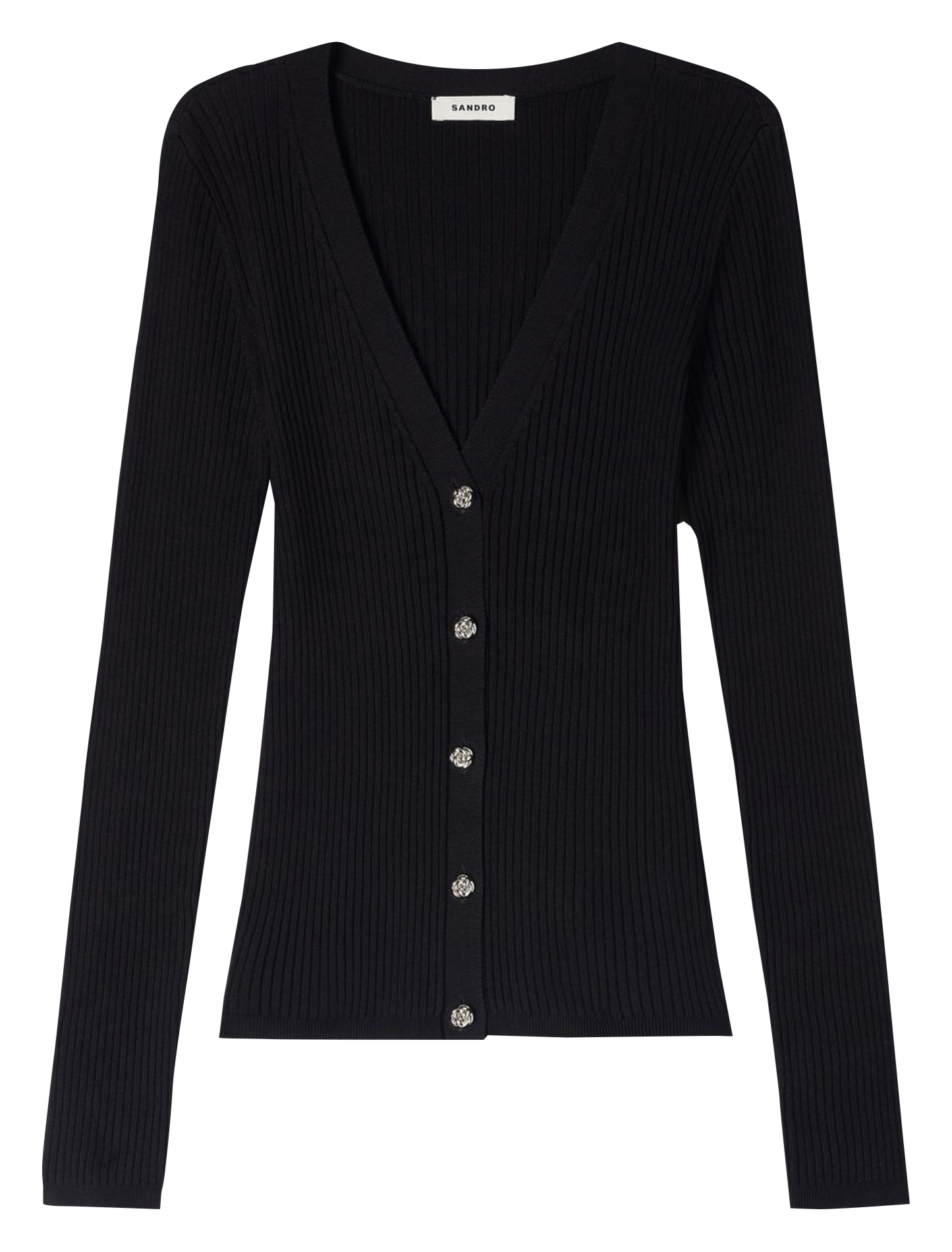 Cardigan col V SANDRO Noir