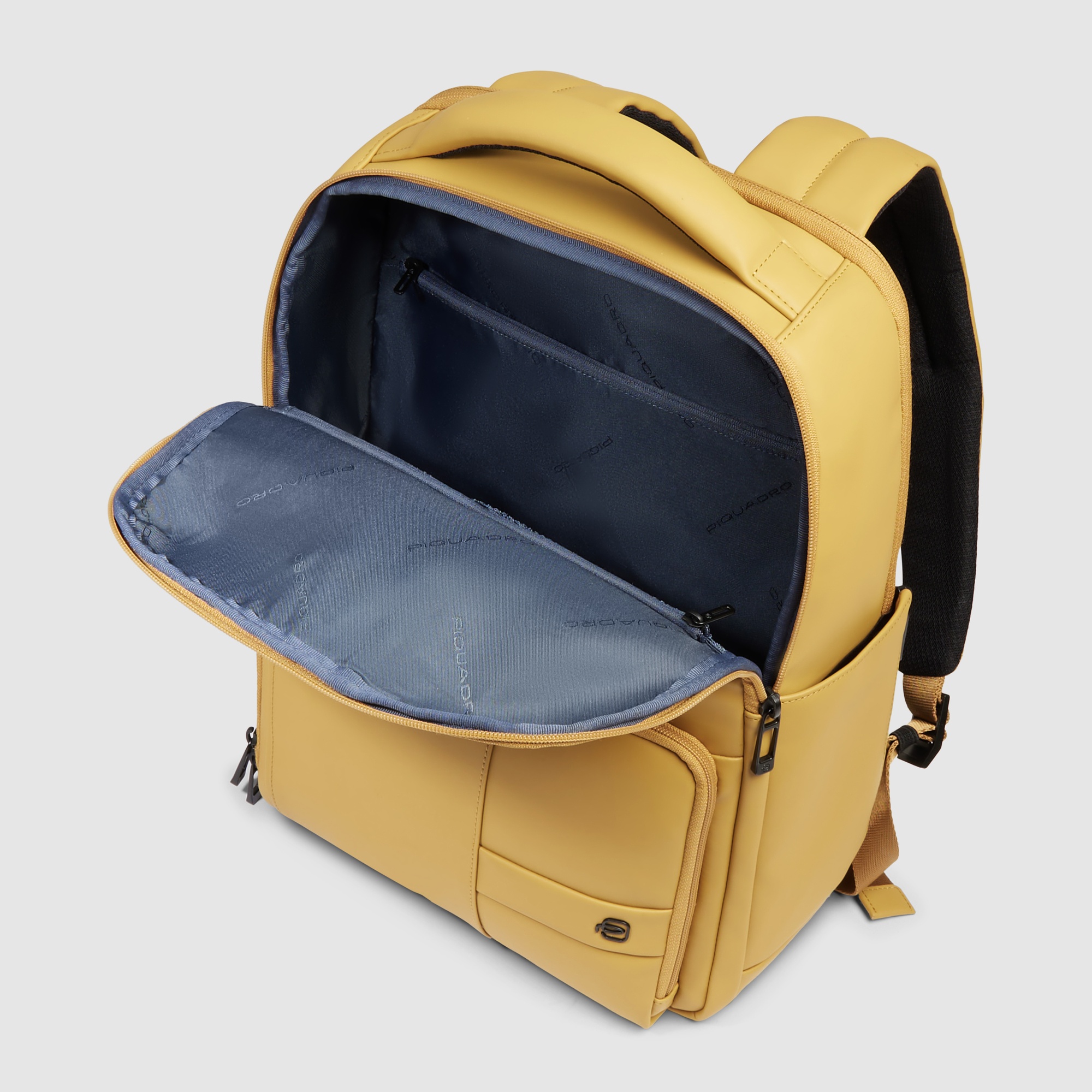 Backpack for computer and ipad® with chest strap, bottle pocket PIQUADRO Yellow