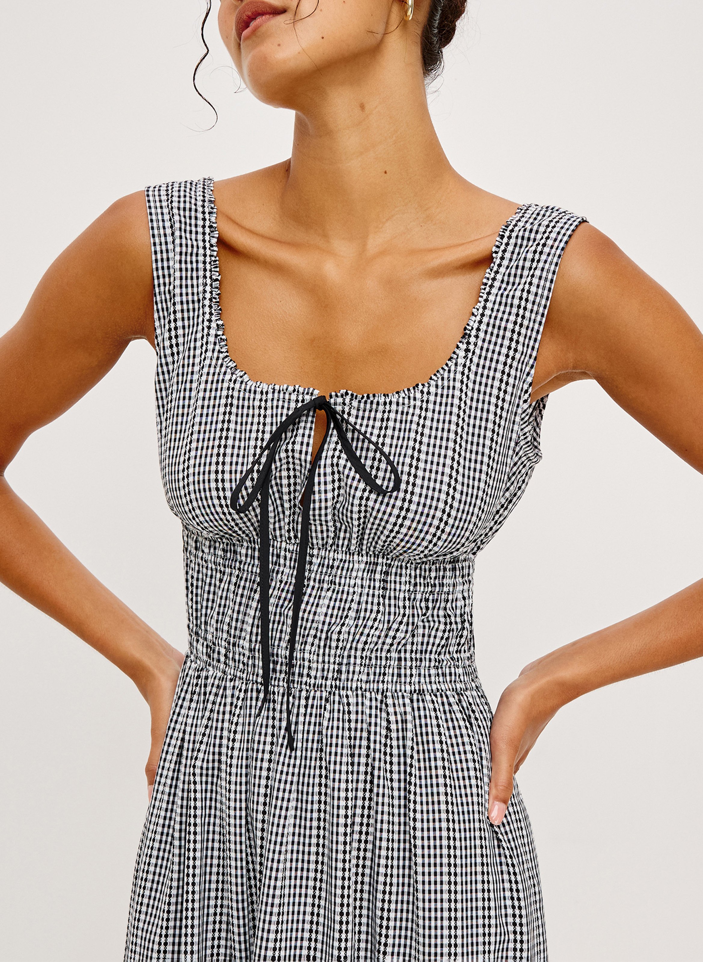 Lange jurk van bedrukt katoen RAILS Zwart