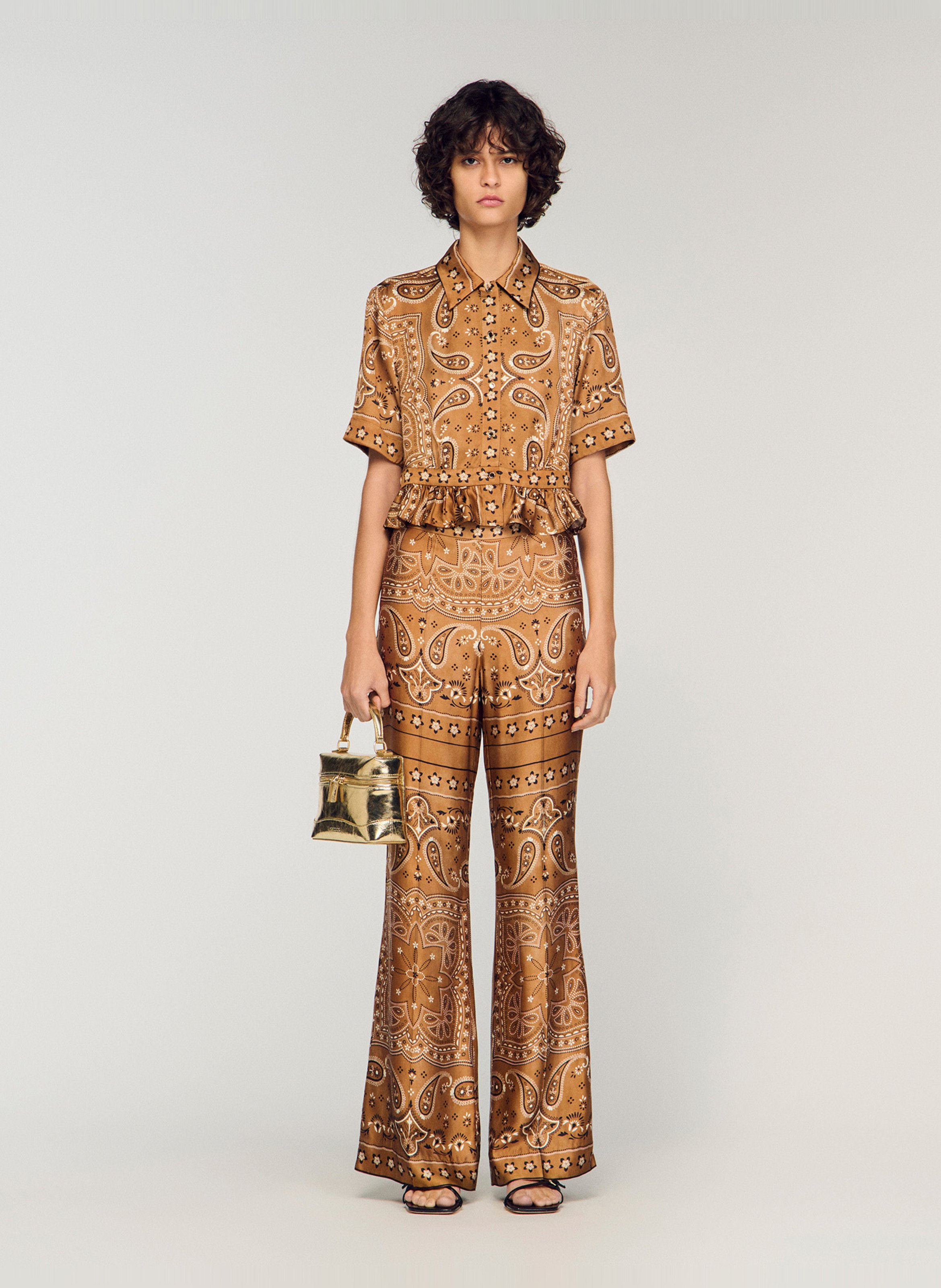 Overhemd met printkraag SANDRO Bruin