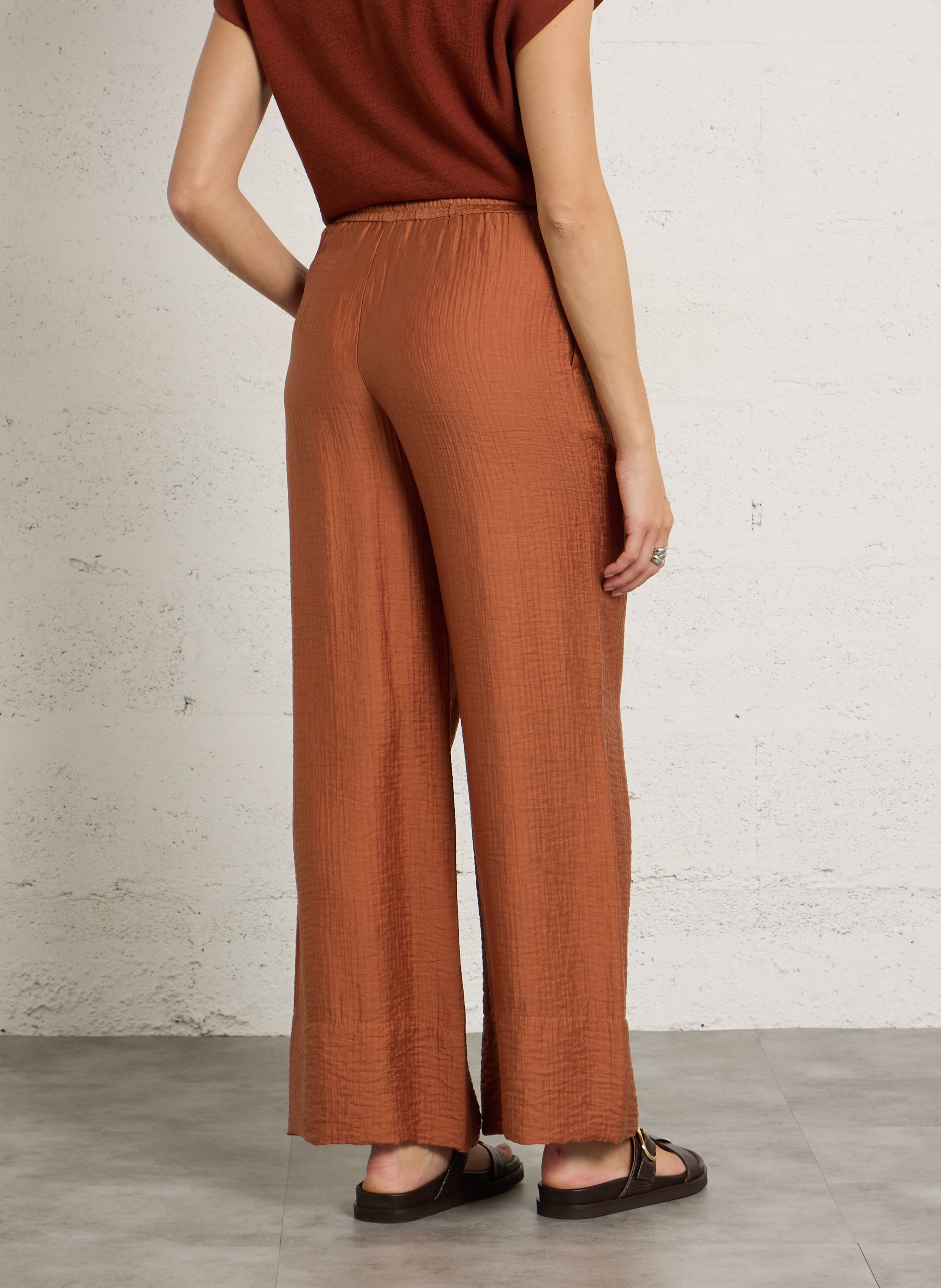 Pantalon large taille haute MAISON 123 Rouge