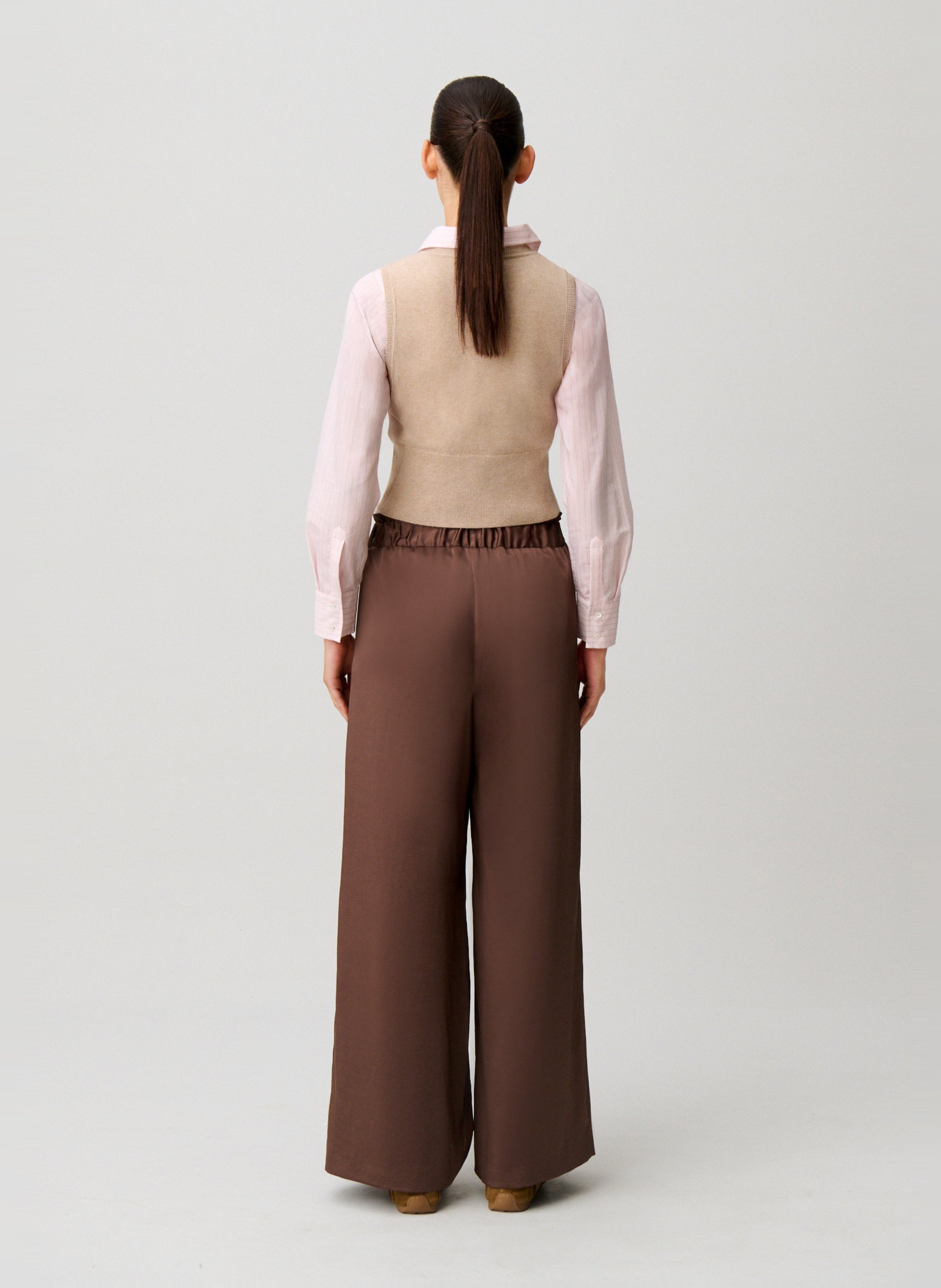 Pantalon large CLAUDIE PIERLOT Marron