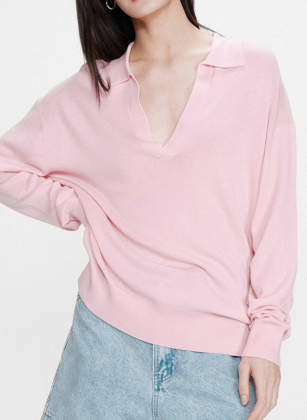 Oversize Pullover mit klassischem Kragen aus Strick GRACE ET MILA