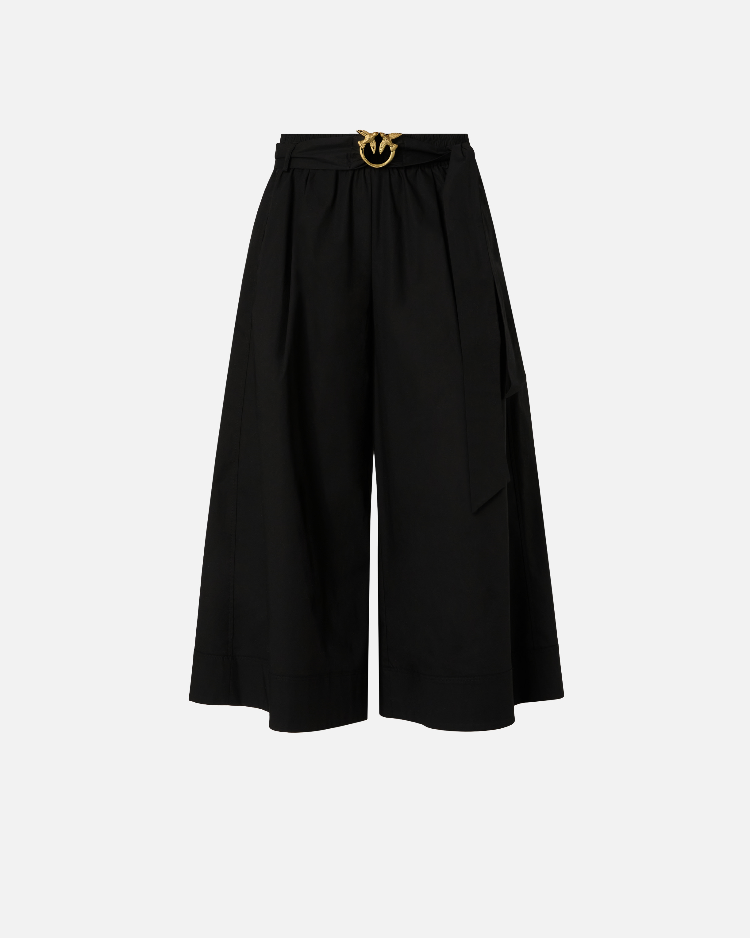 Long Bermuda shorts with love birds buckle. PINKO Black