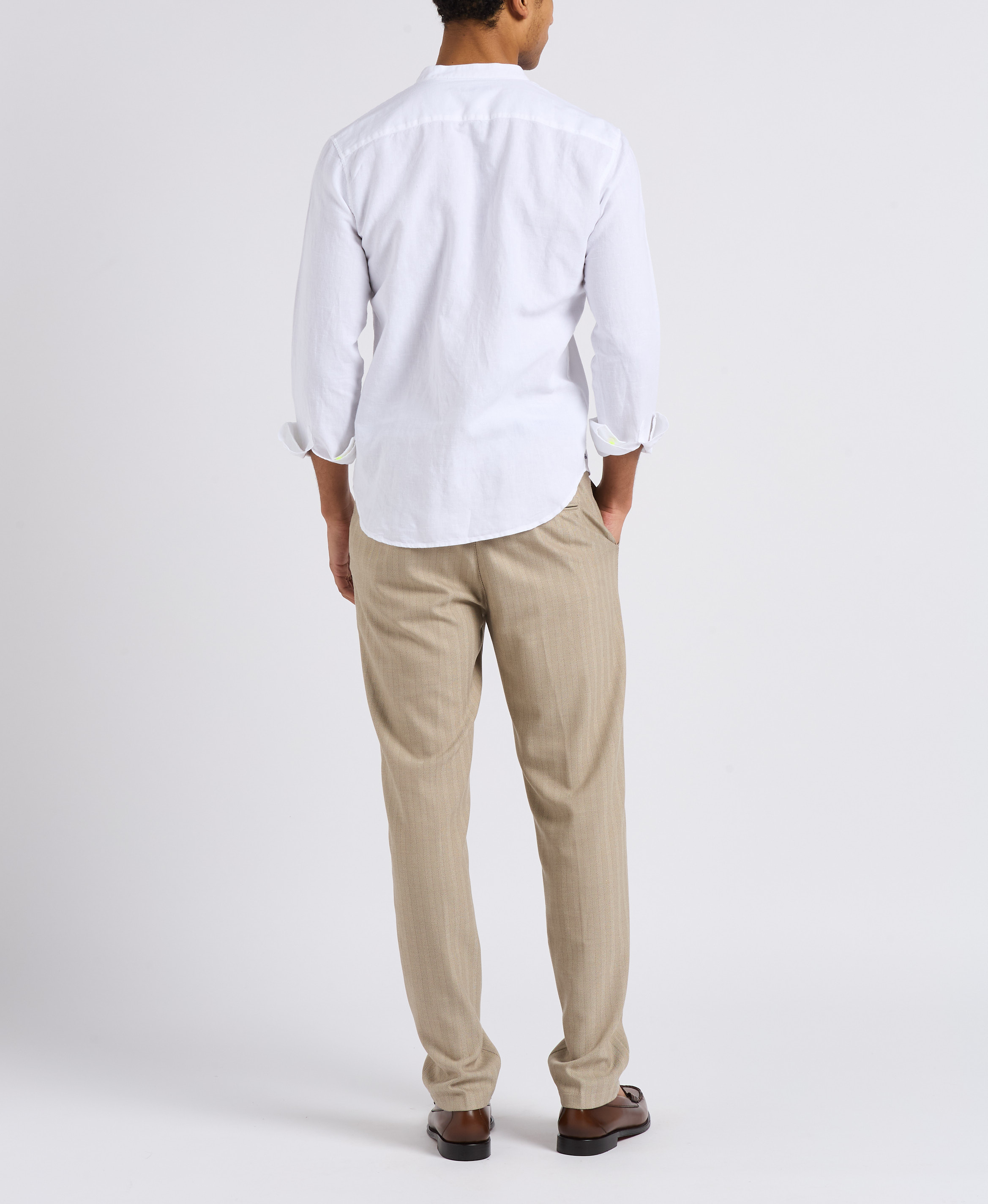 Herringbone suit pants LES DEUX Brown