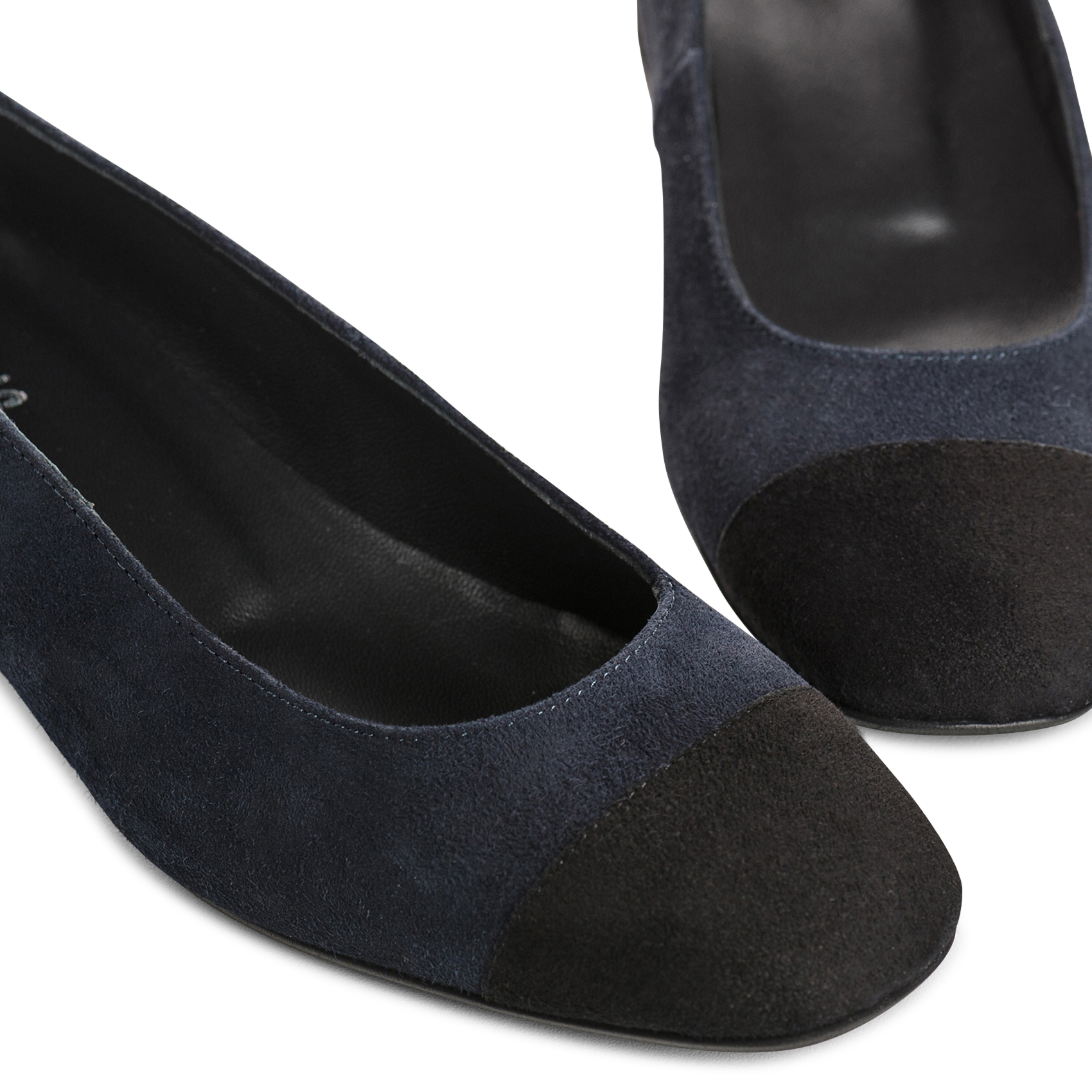 Leather ballet pumps REQINS Blue