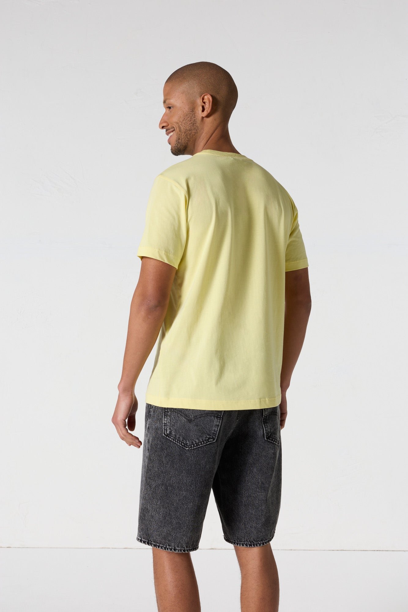 T-shirt à col rond homme en coton pedro JOTT Jaune