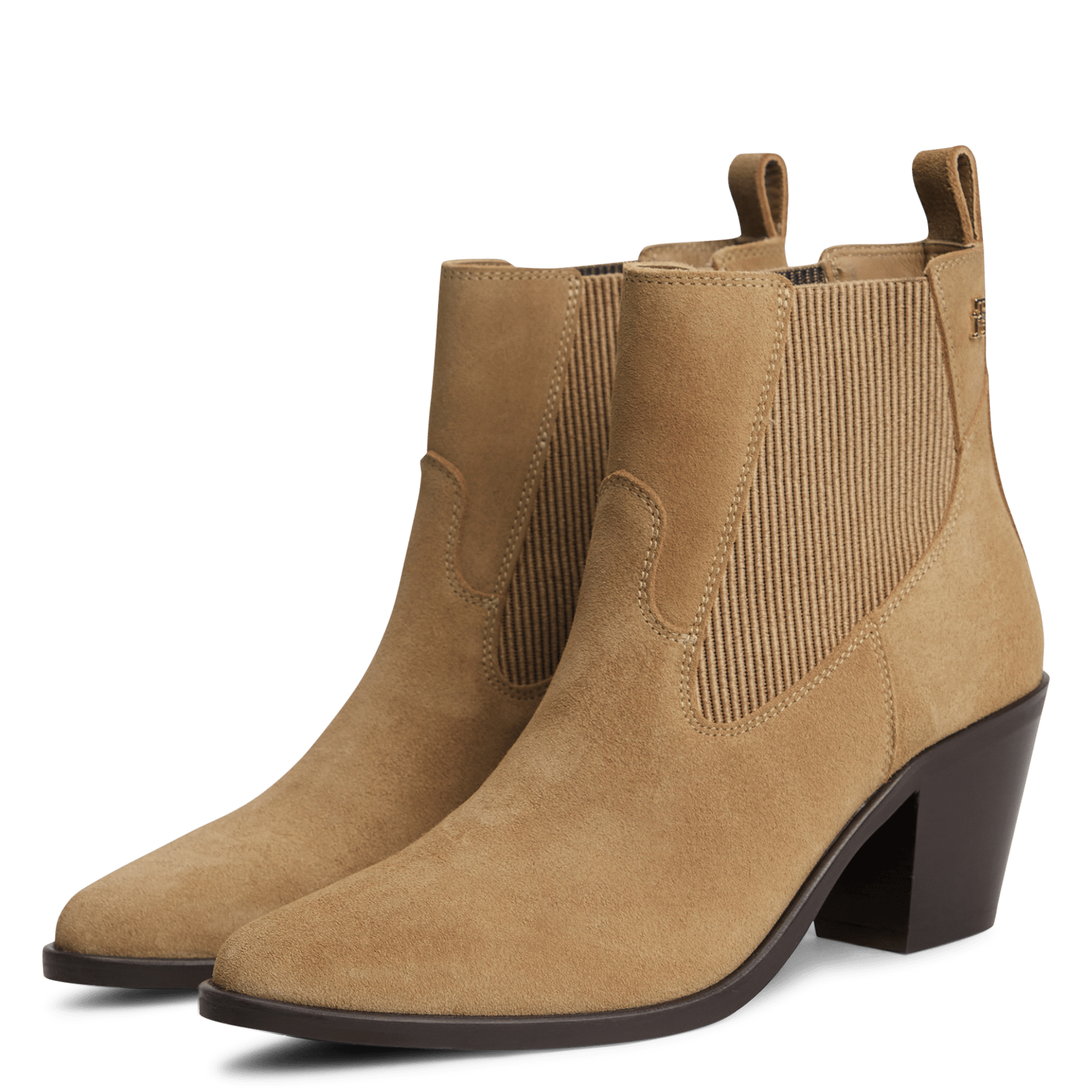 Suede leather ankle boots TOMMY HILFIGER Khaki