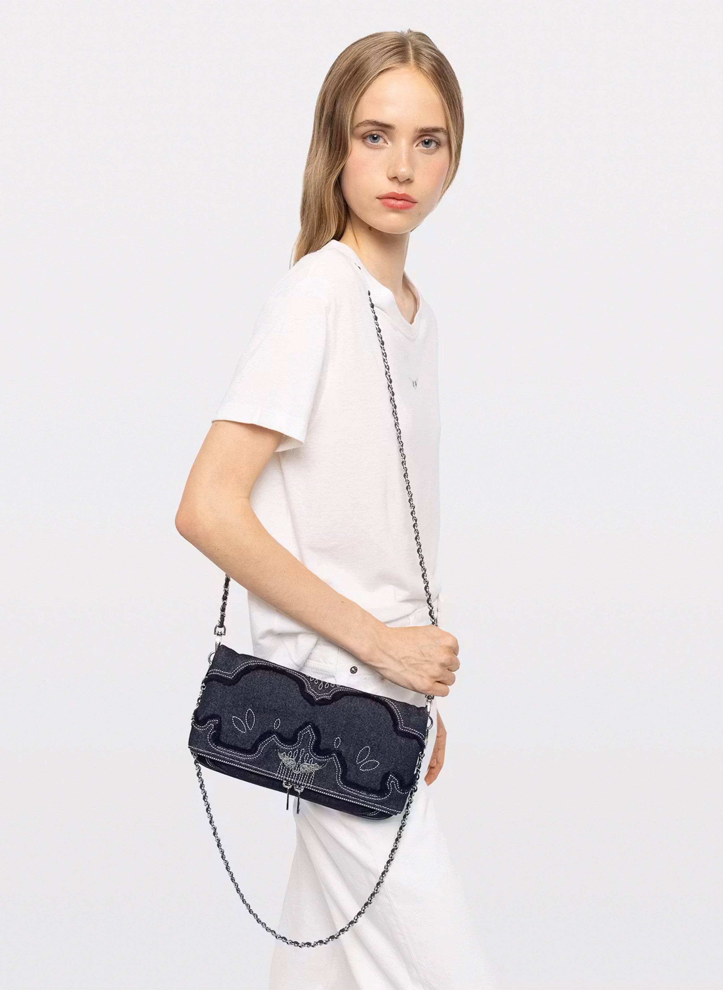 Cotton-blend shoulder bag ZADIG&VOLTAIRE Blue