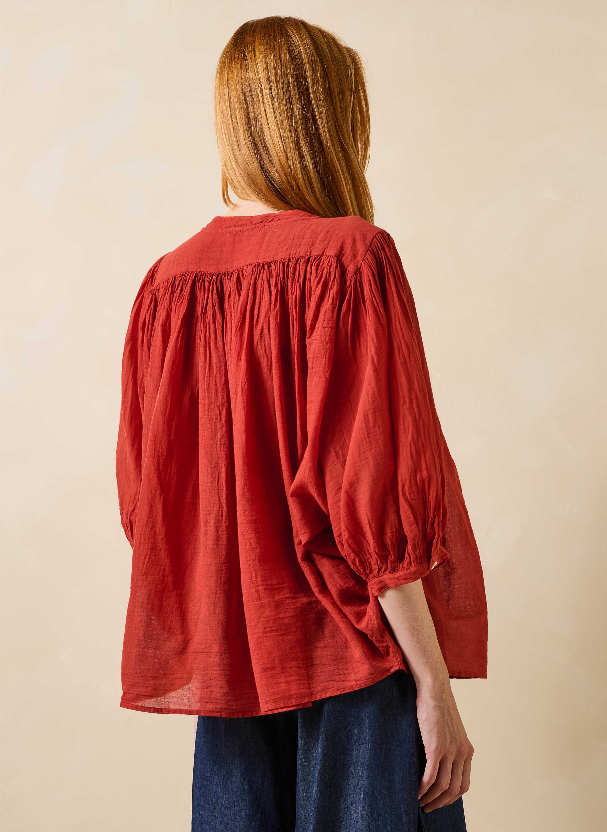 Oversized cotton shirt LA FEE MARABOUTEE Red