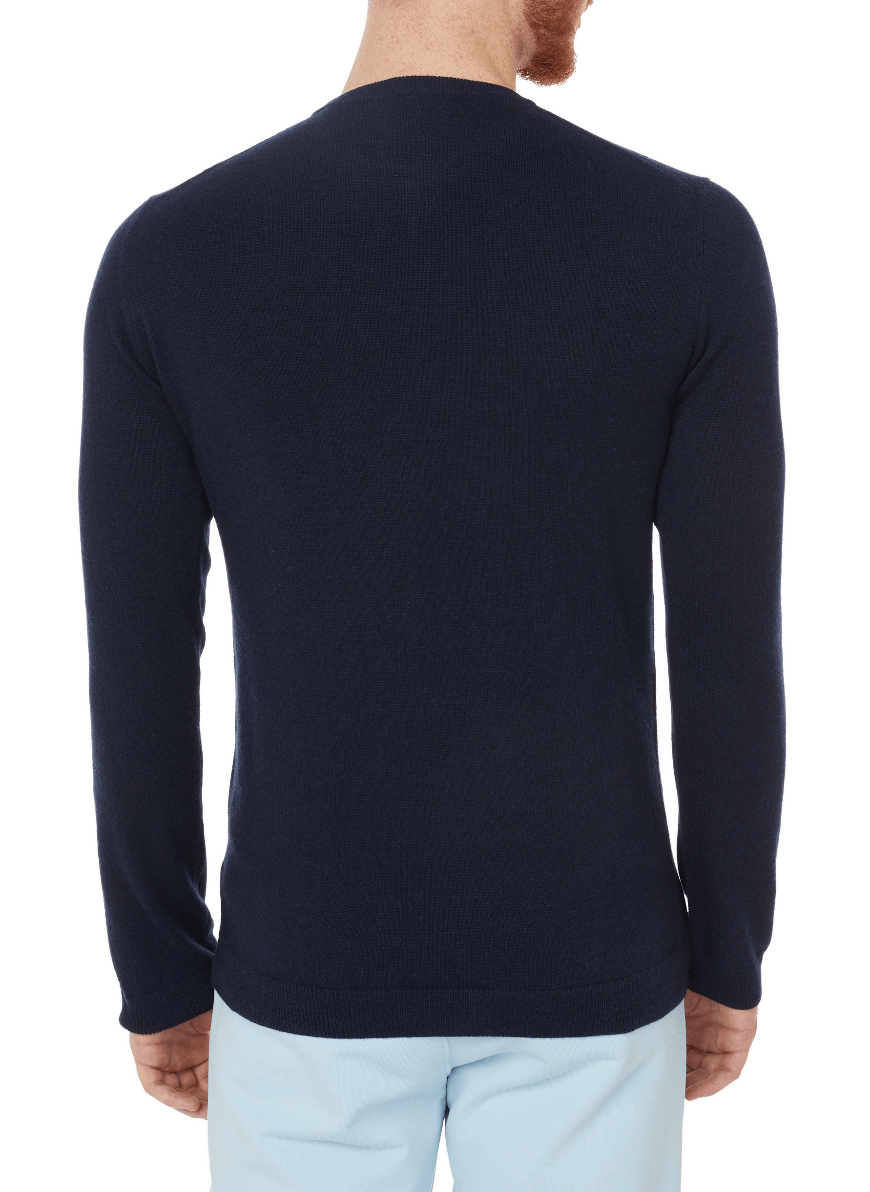 Round-neck graphic cashmere straight-cut sweater AU PRINTEMPS PARIS Blue