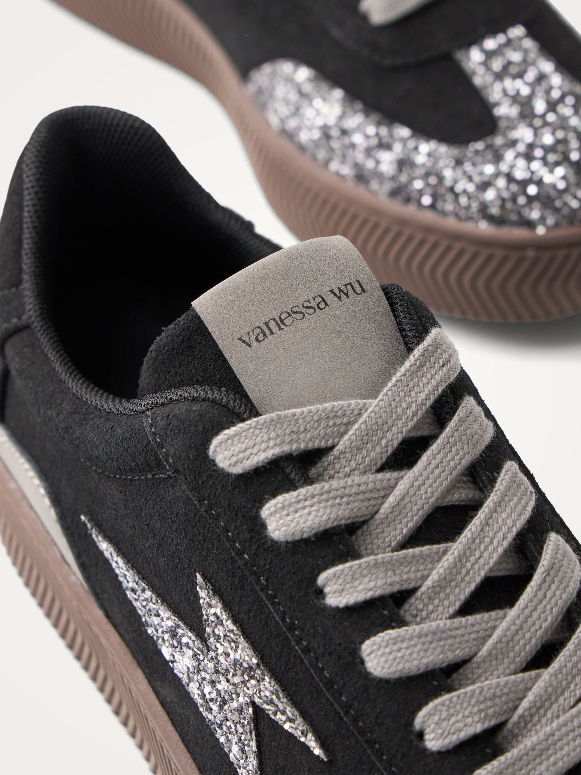 Low-top glitter sneakers VANESSA WU Black