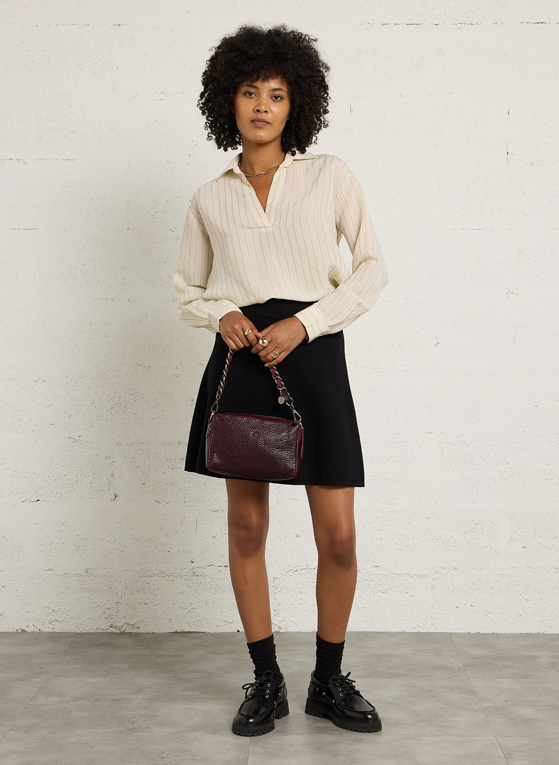 Sac bandoulière en cuir MILA LOUISE Rouge