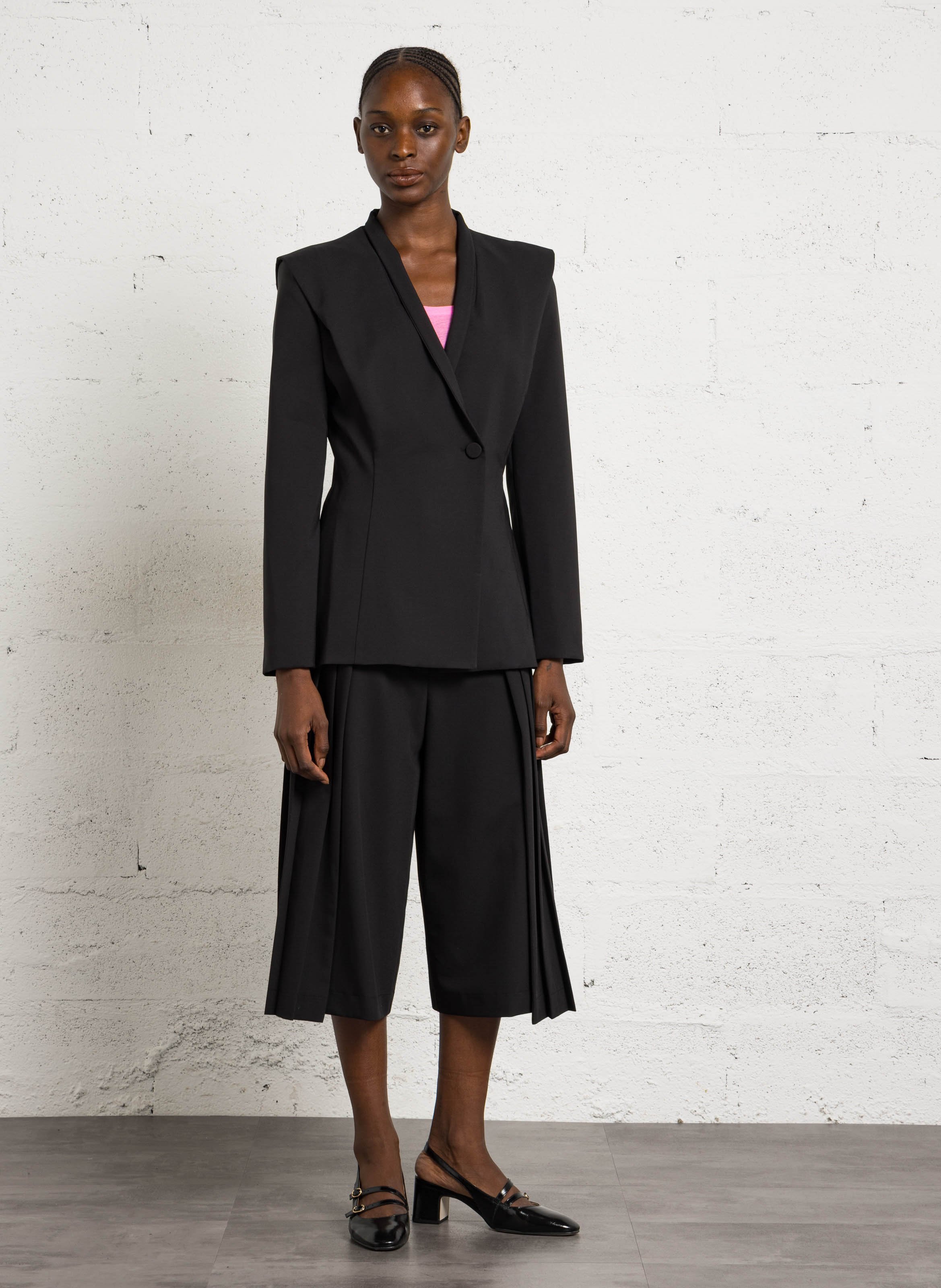 Pleated culotte skirt pants IMPERIAL Black