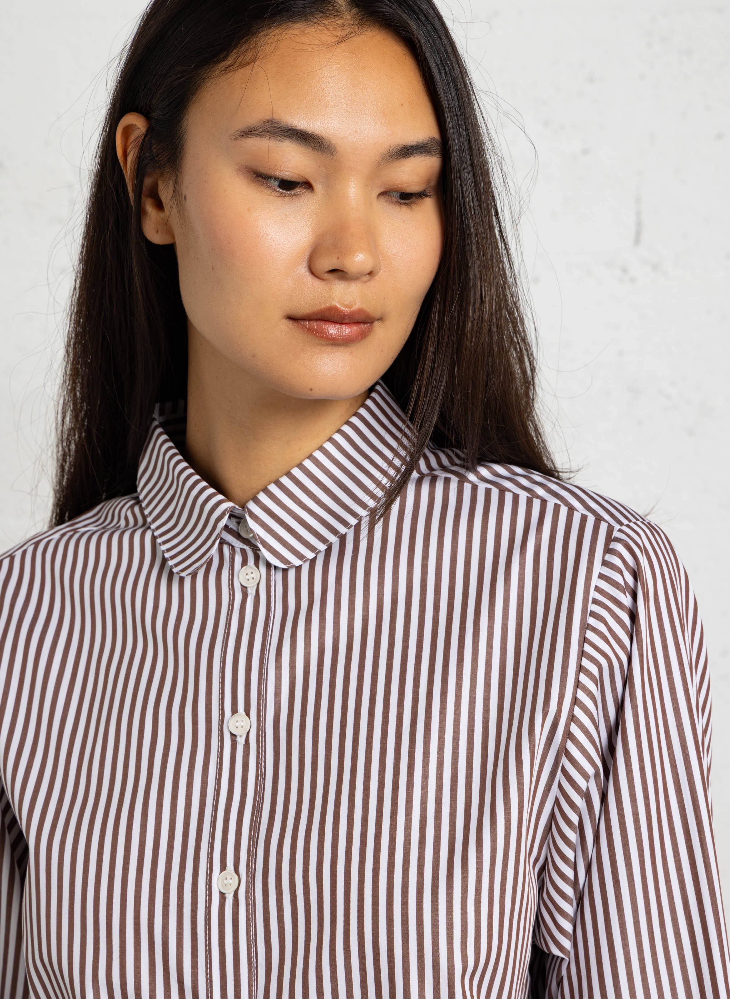 Chemise col classique en coton bio SUZIE WINKLE Marron