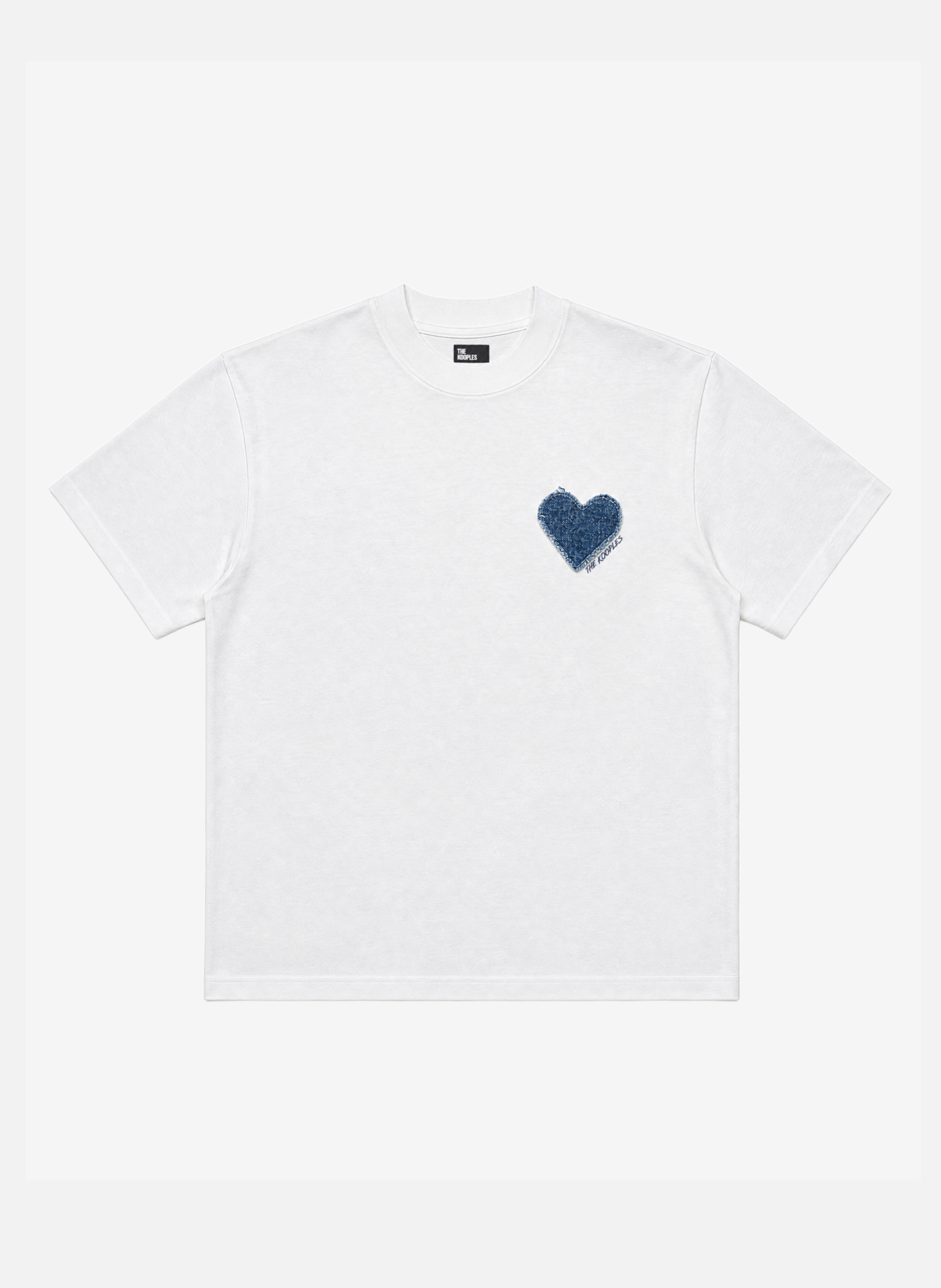 Denim heart patch flocked t-shirt THE KOOPLES White