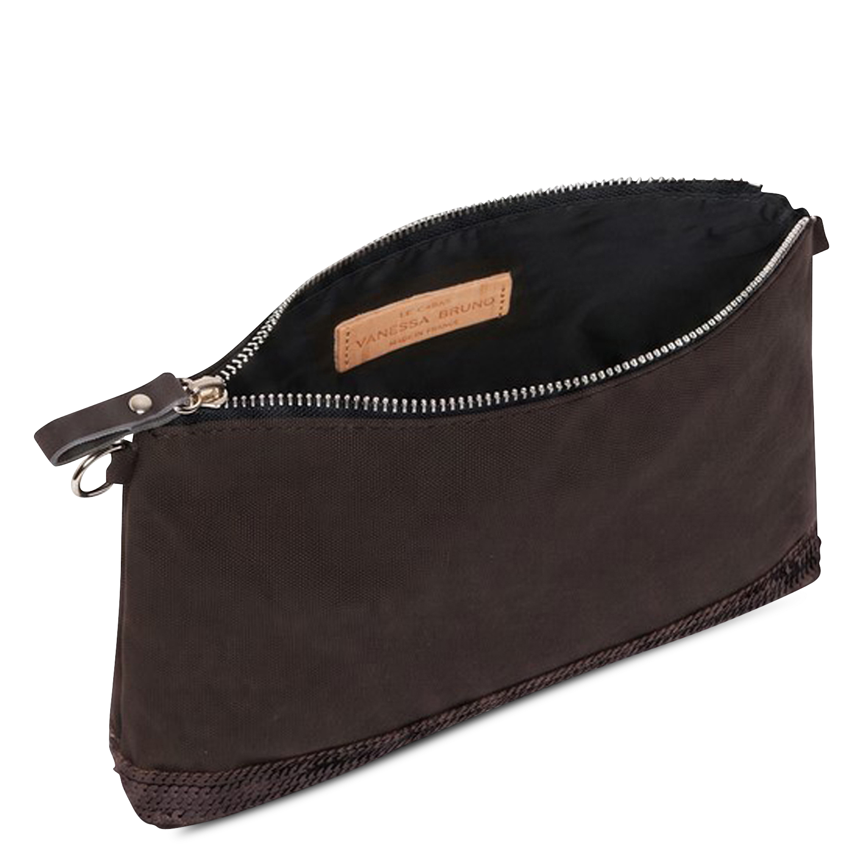 Baumwoll-Clutch mit Pailetten VANESSA BRUNO Braun