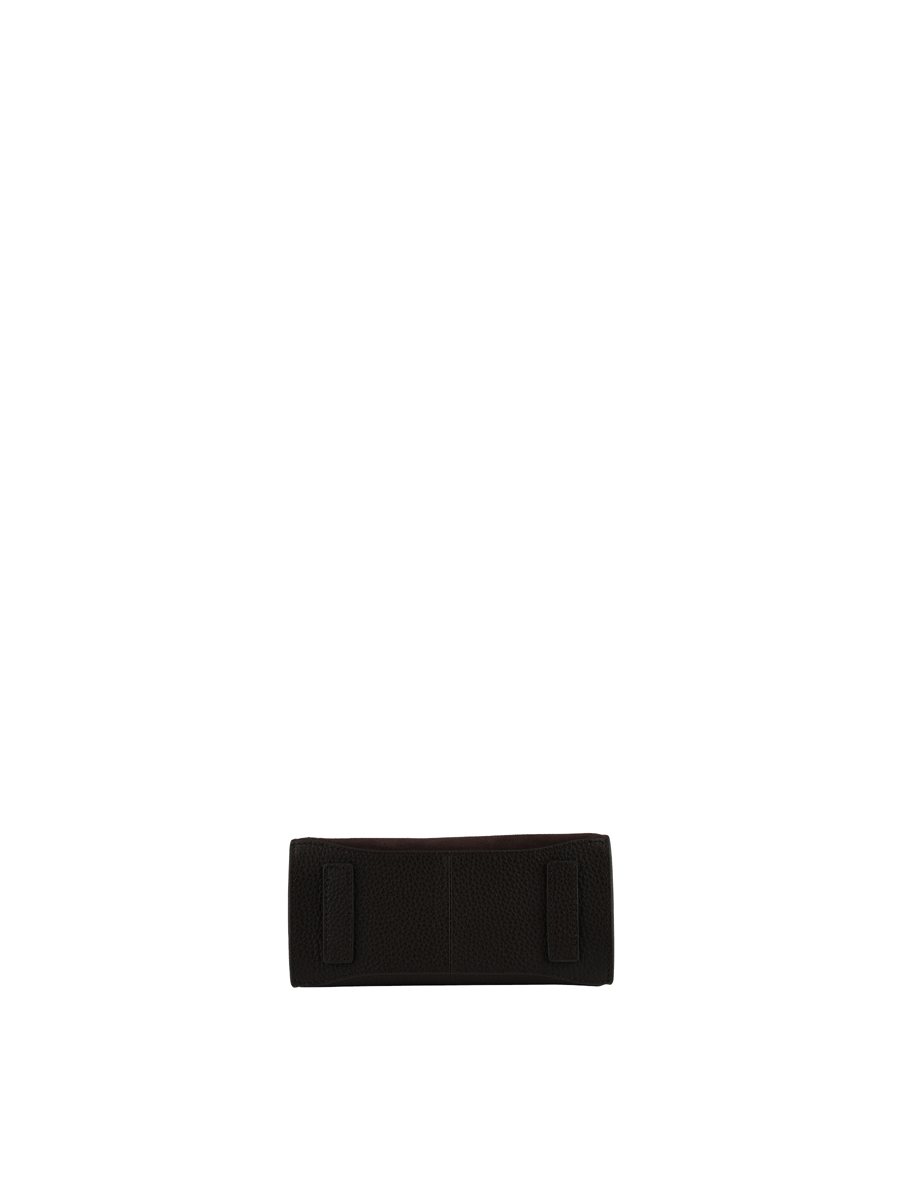 Cowhide leather handbag with a suede-effect finish POURCHET Brown