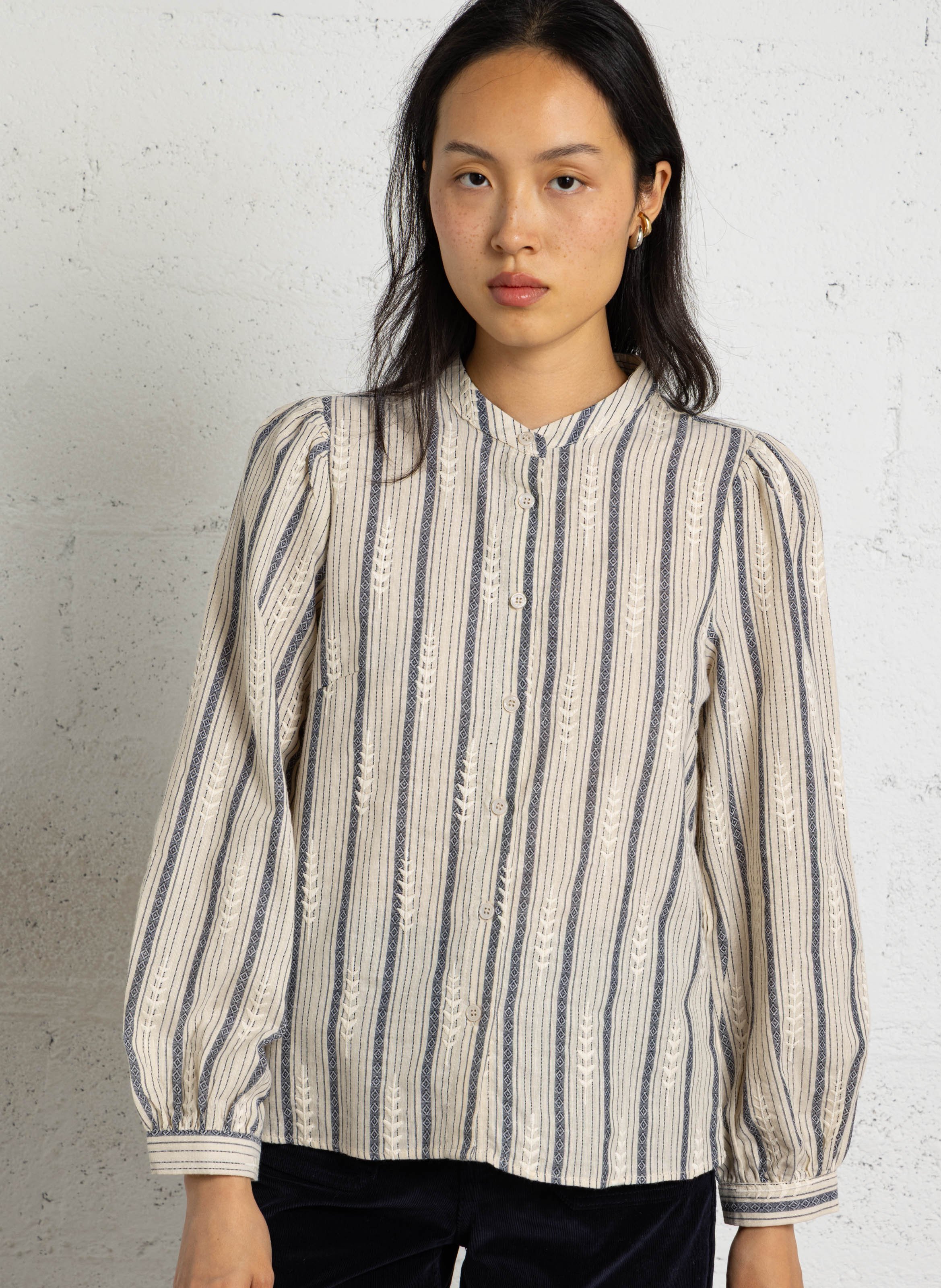 Gerade Bluse mit Baumwollmuster LA PETITE ETOILE Beige