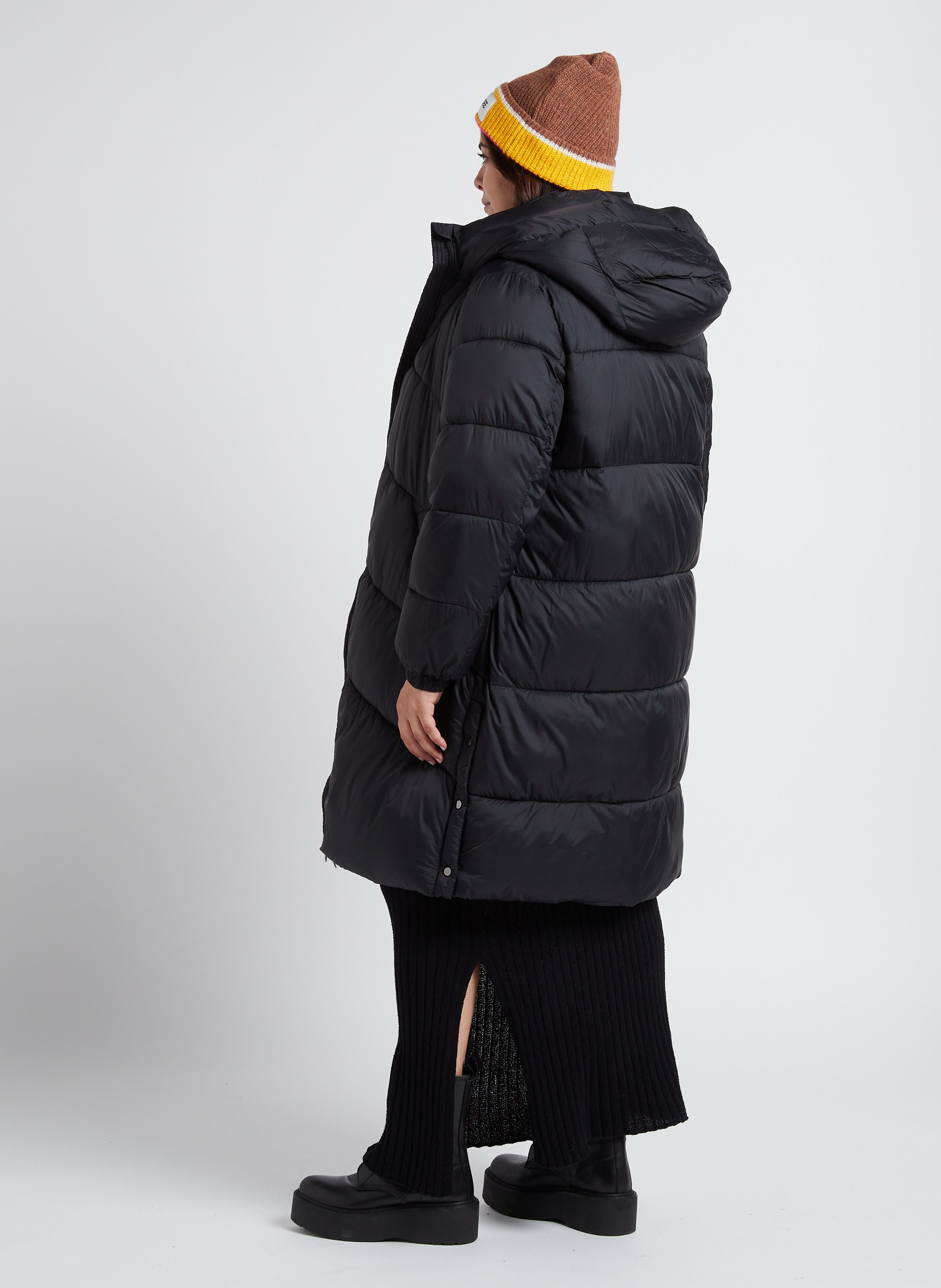 Cotton-blend midi skirt GINA TRICOT Black