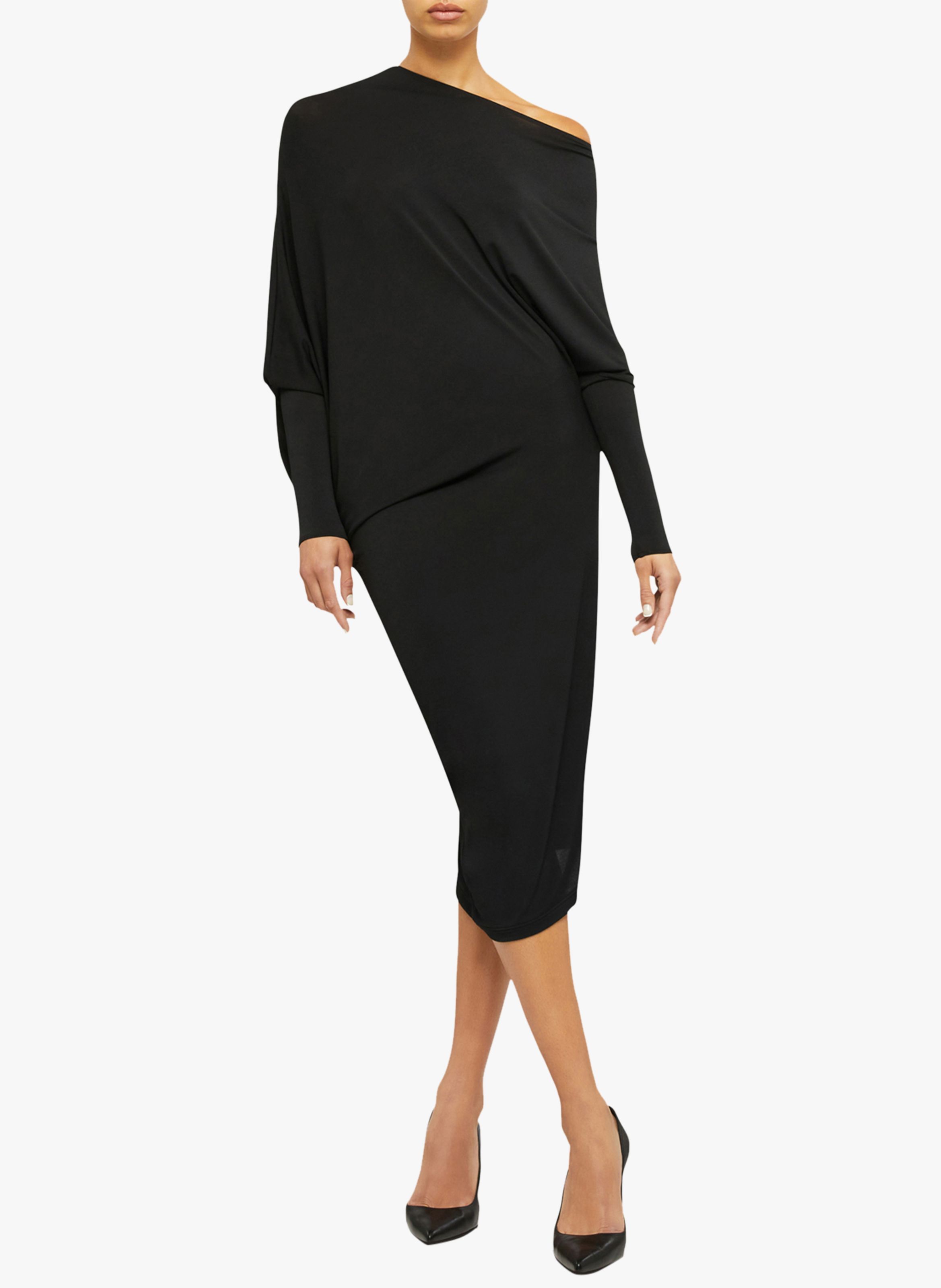 Asymmetric Midi Dress Black Wolford Women Place des Tendances