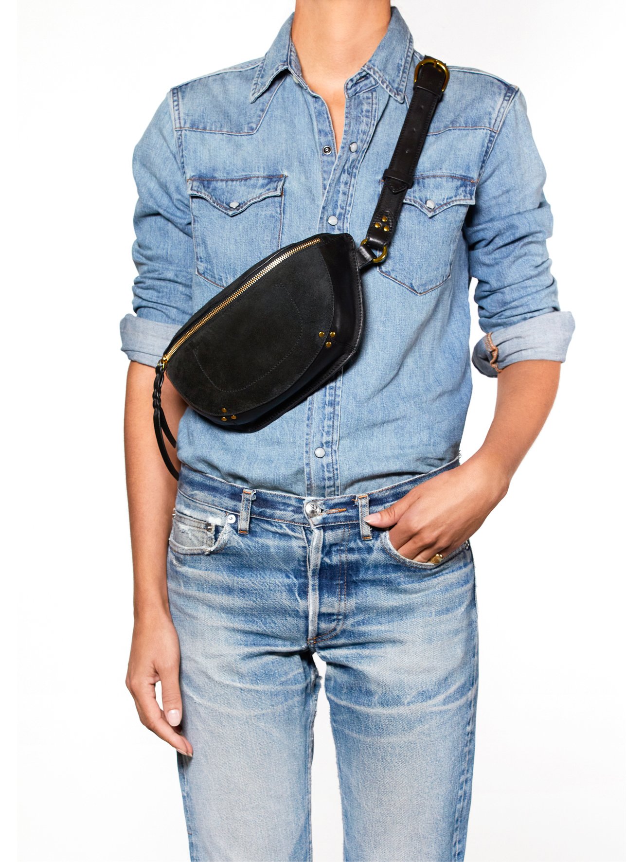 Suede waist bag JEROME DREYFUSS Black