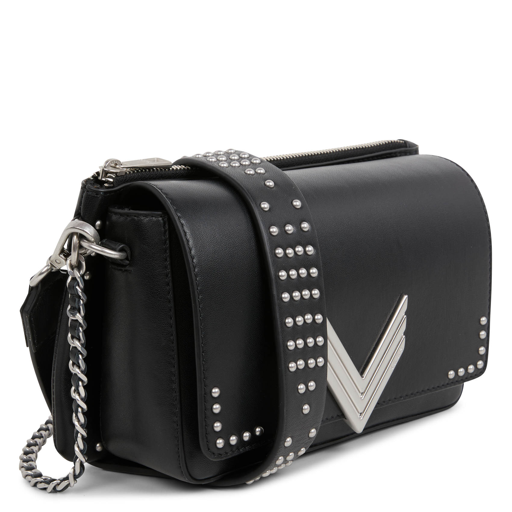 Dori leather shoulder bag IKKS Black