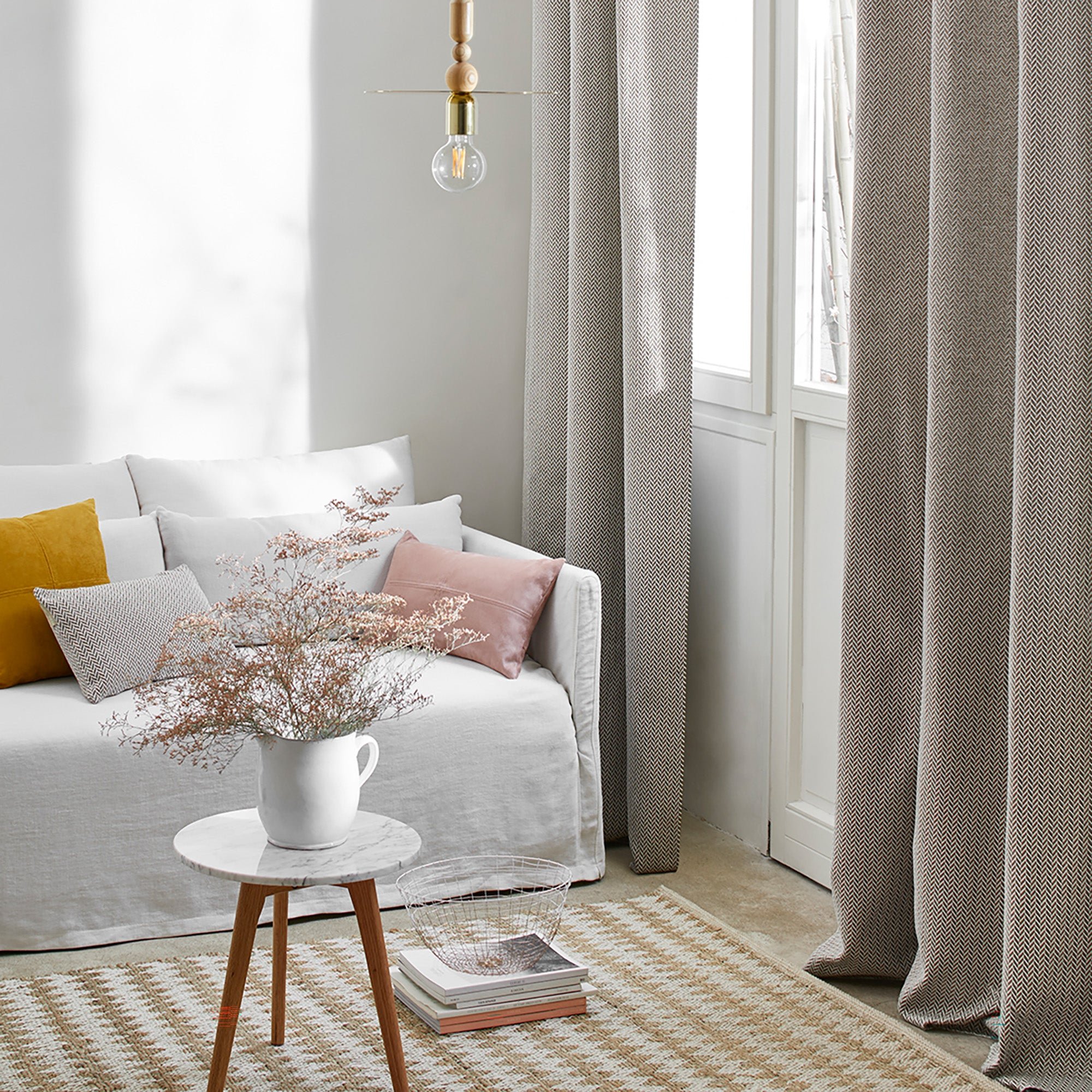 Curtain with golden eyelets MADURA Beige