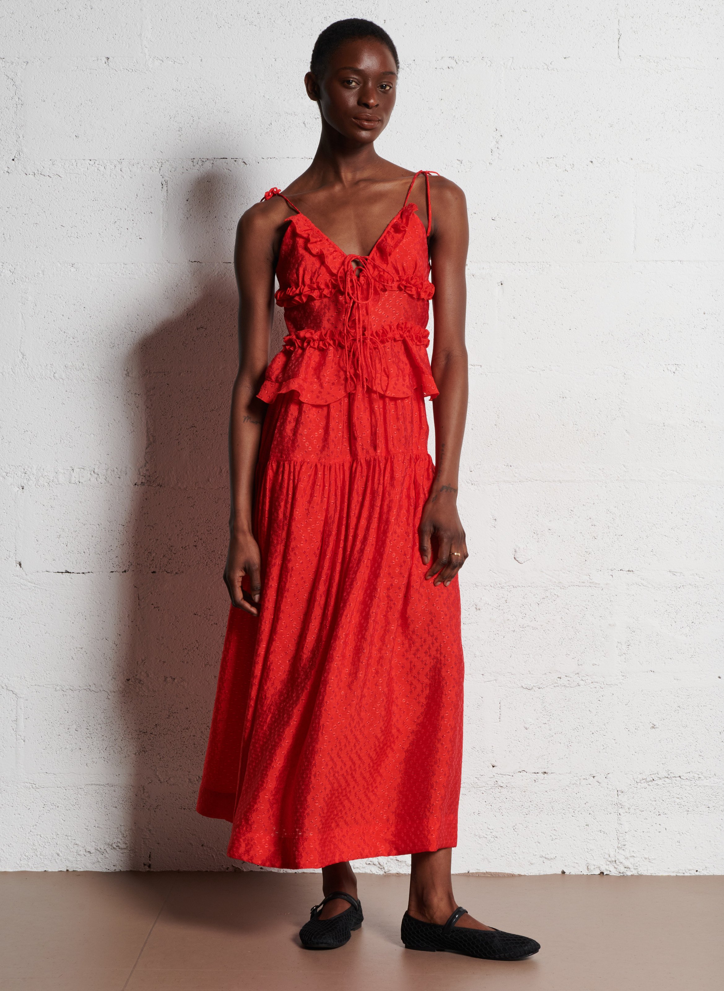 Jupe midi évasée ROSEANNA Rouge