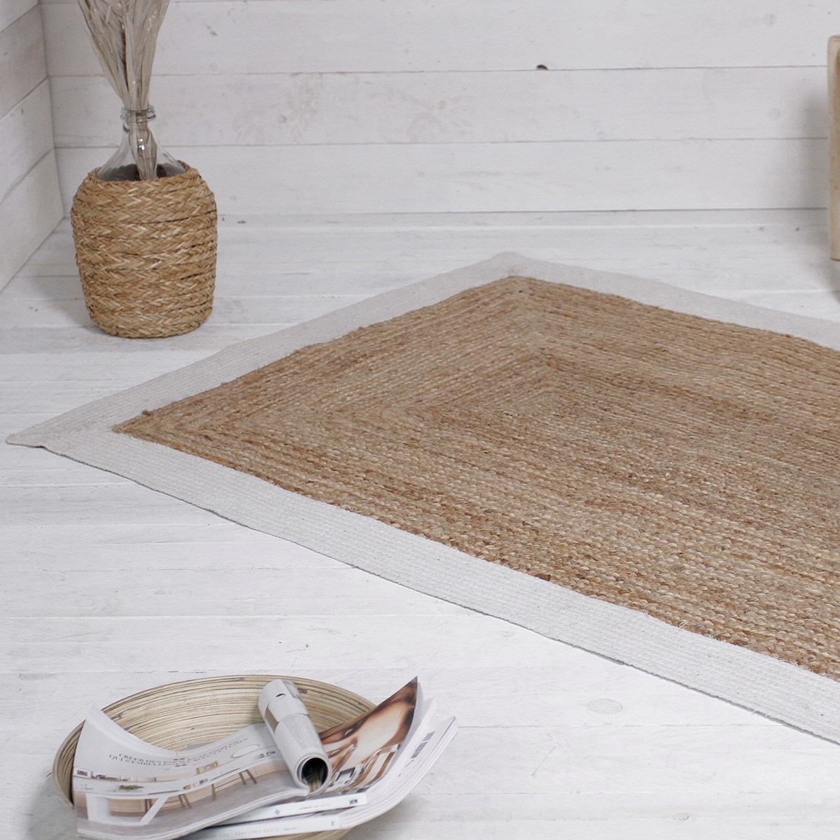 Two-tone cotton living room rug TODAY LINGE DE MAISON Beige