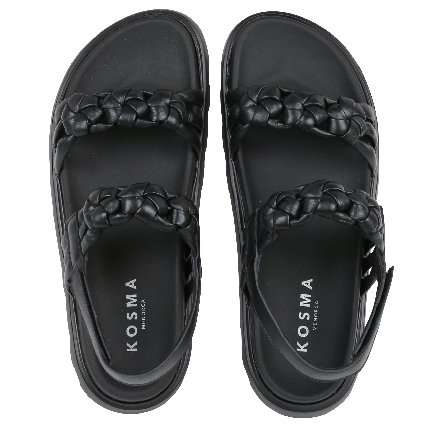 Sandales plates en cuir KOSMA MENORCA Noir