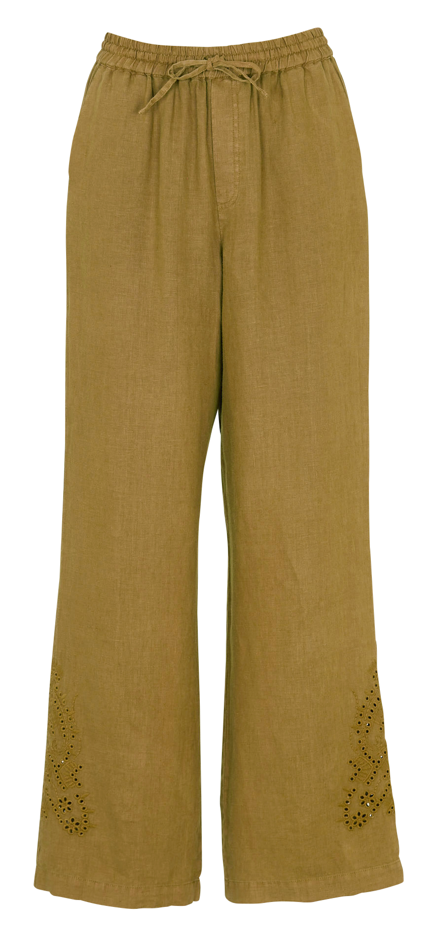 Pantalon large en lin IKKS Kaki