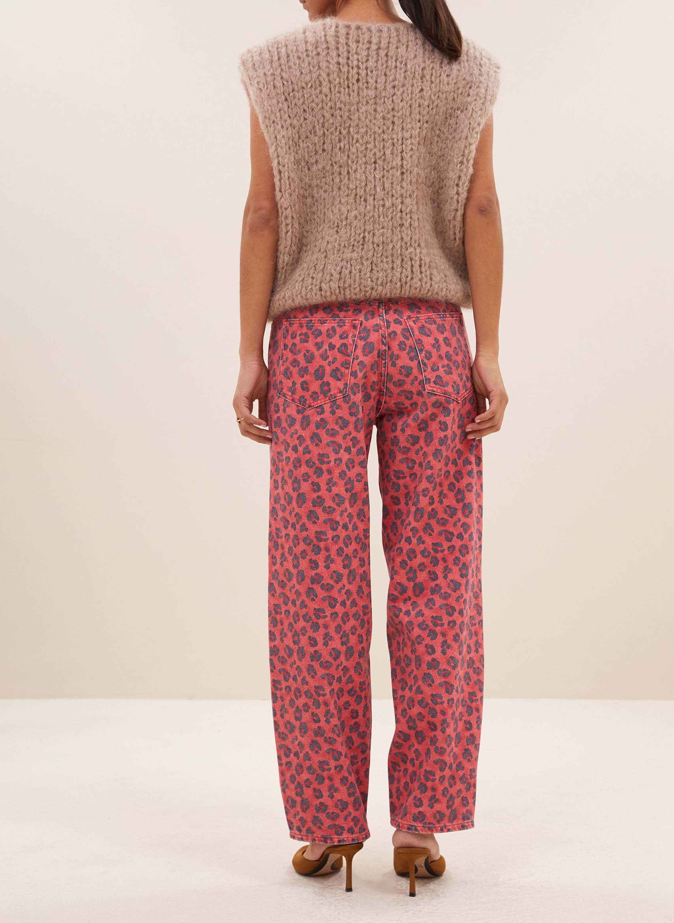 Ronde gebreide top BY BAR Beige