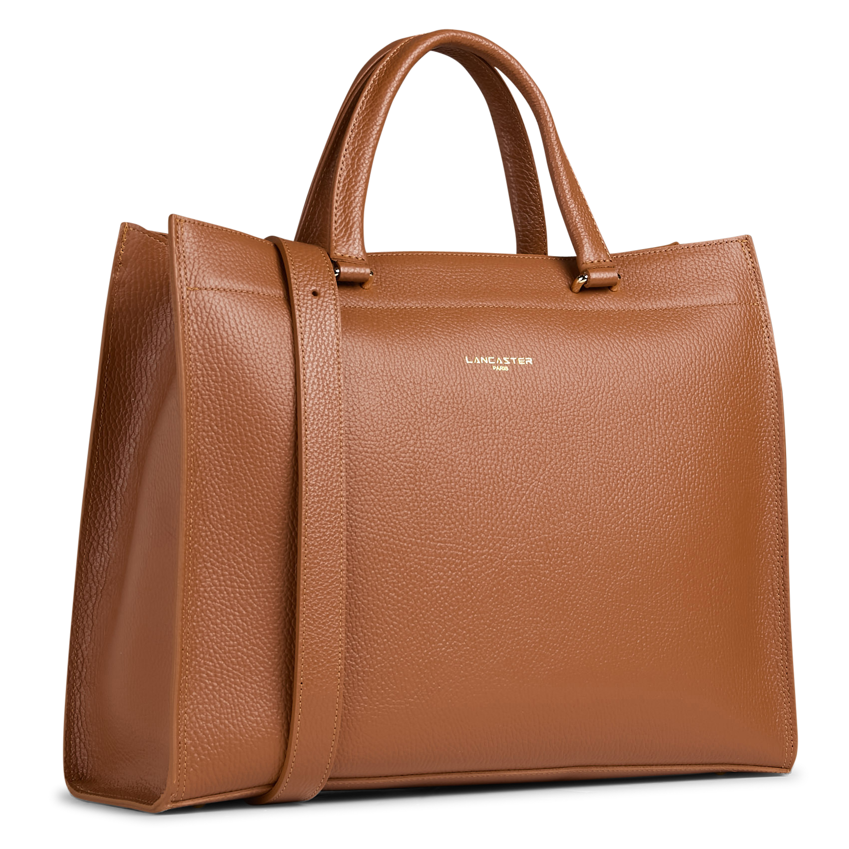 Sac porté main en cuir LANCASTER PARIS Marron