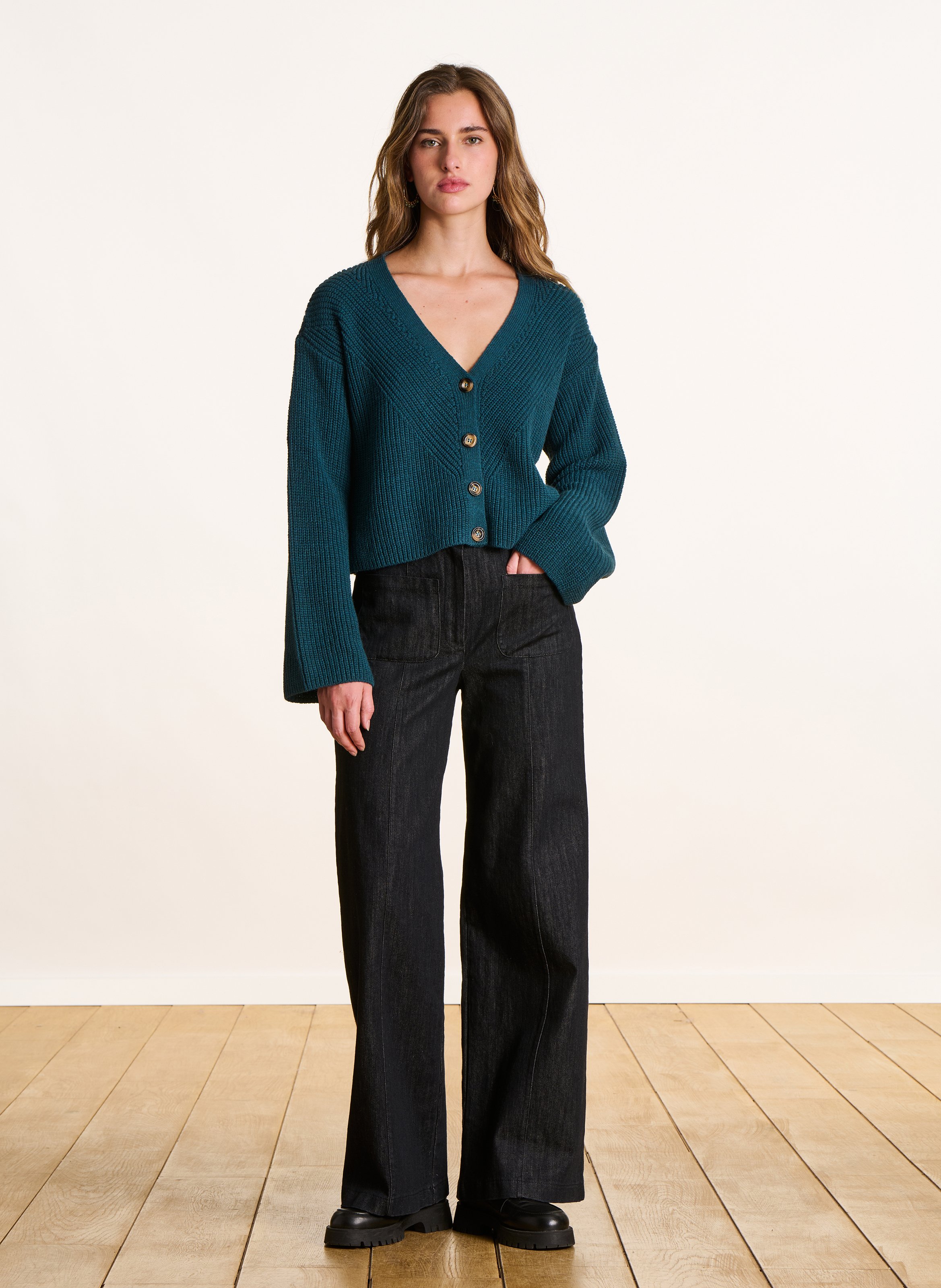 Strickjacke - Schalkragen LA FEE MARABOUTEE Blau