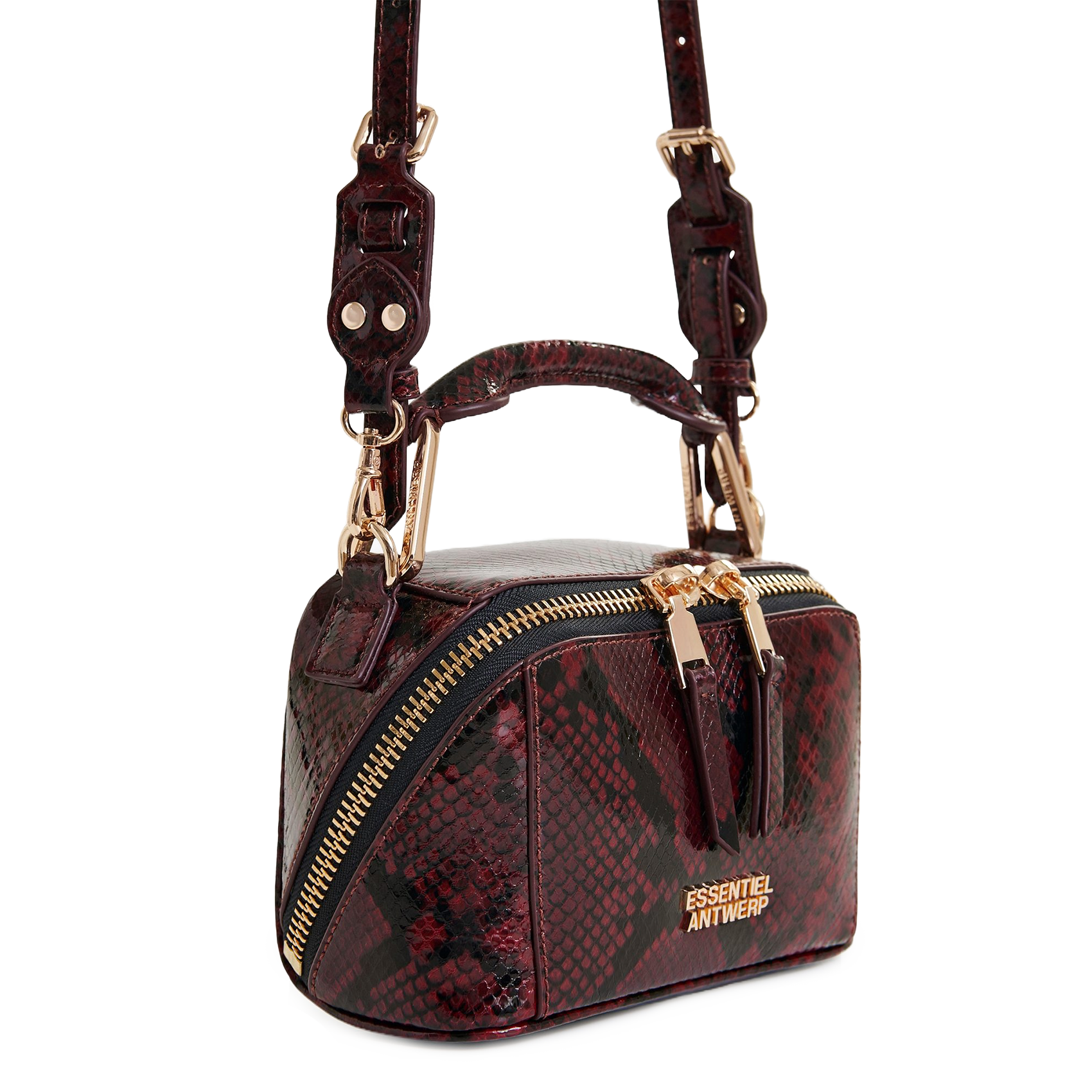 Sac bandoulière en cuir imprimé ESSENTIEL ANTWERP Rouge