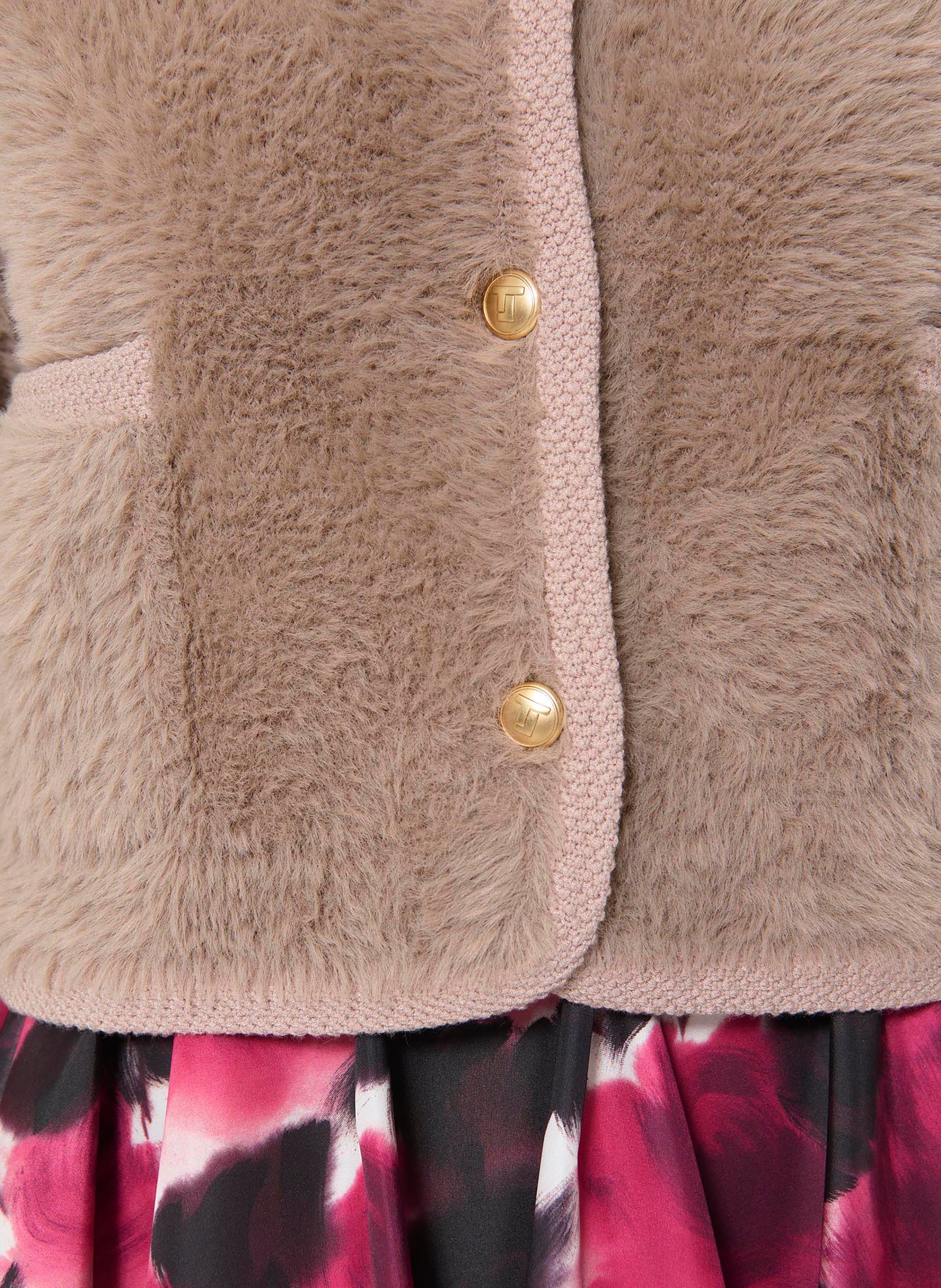 Veste droite col rond TARA JARMON Beige