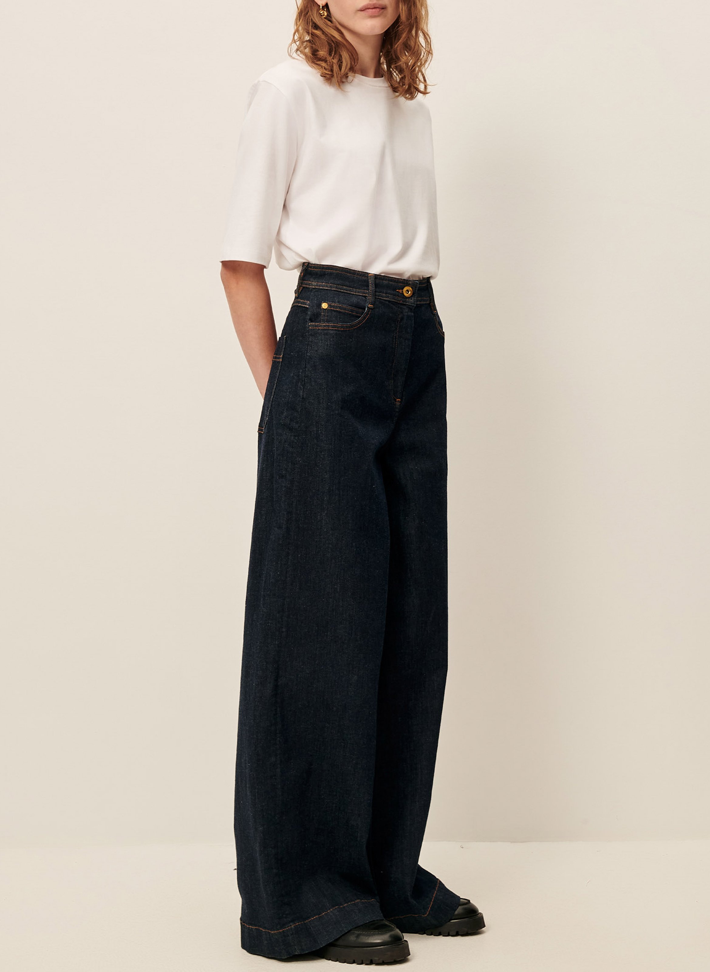 Cotton flared jeans SESSUN Blue