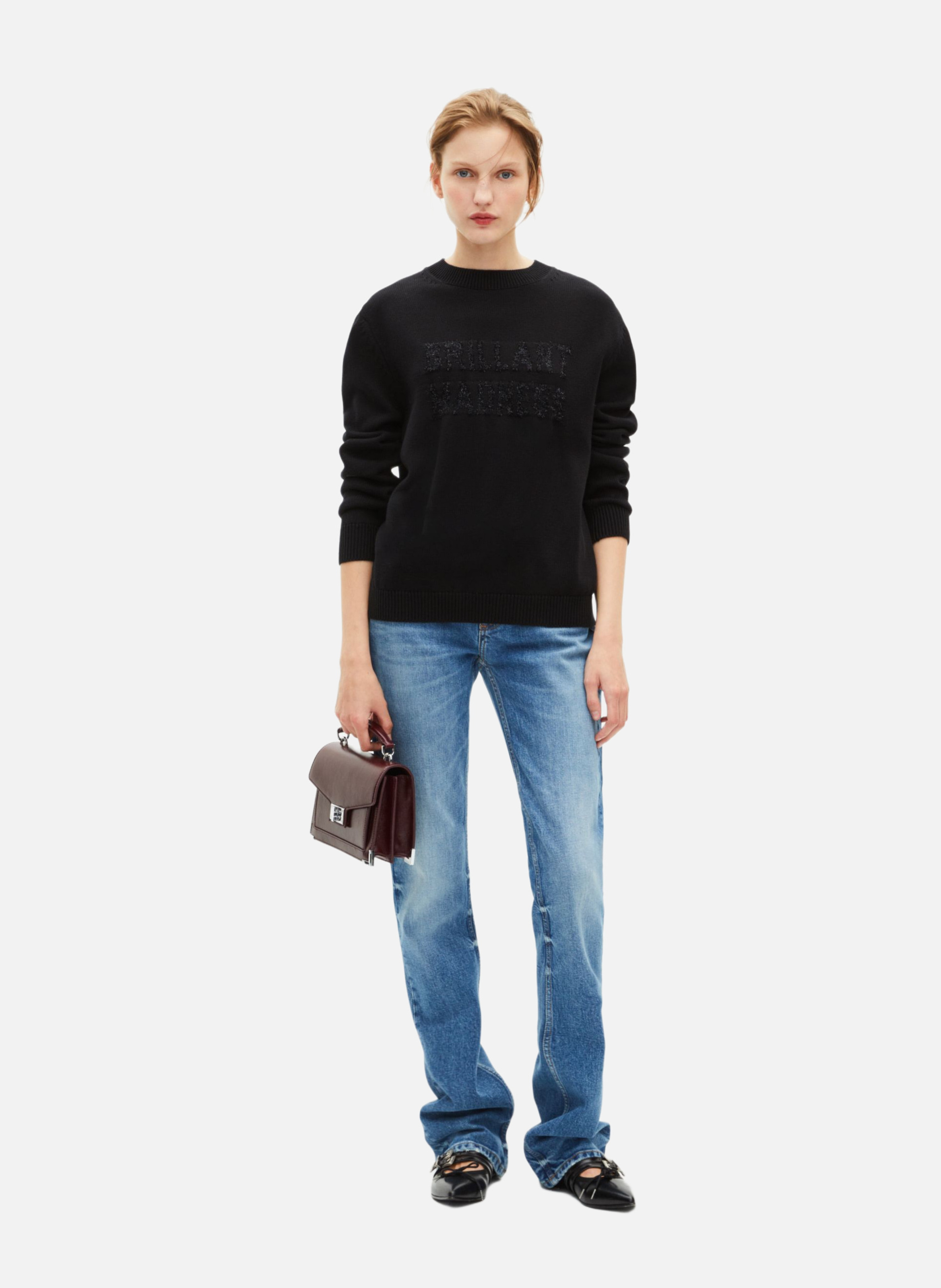 Sweater with jacquard lurex THE KOOPLES Black