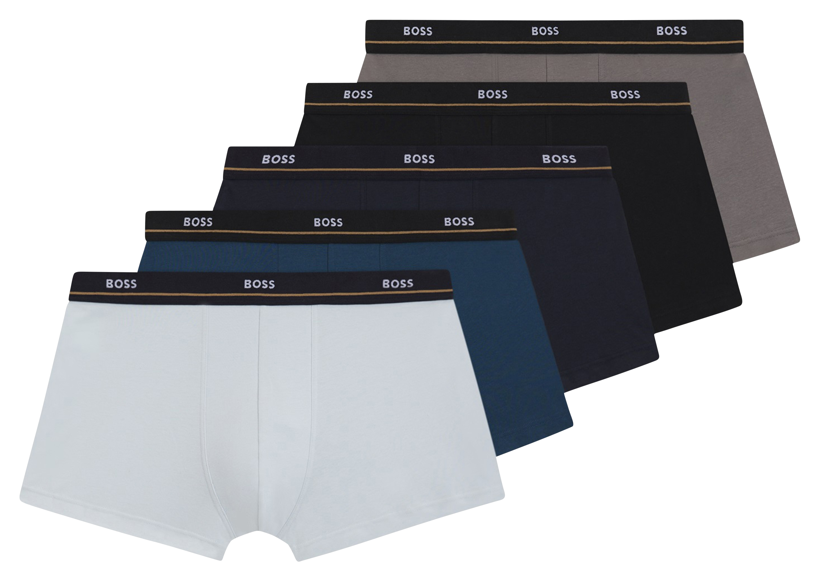 Pack of 5 mixed cotton boxers BOSS Multicolored