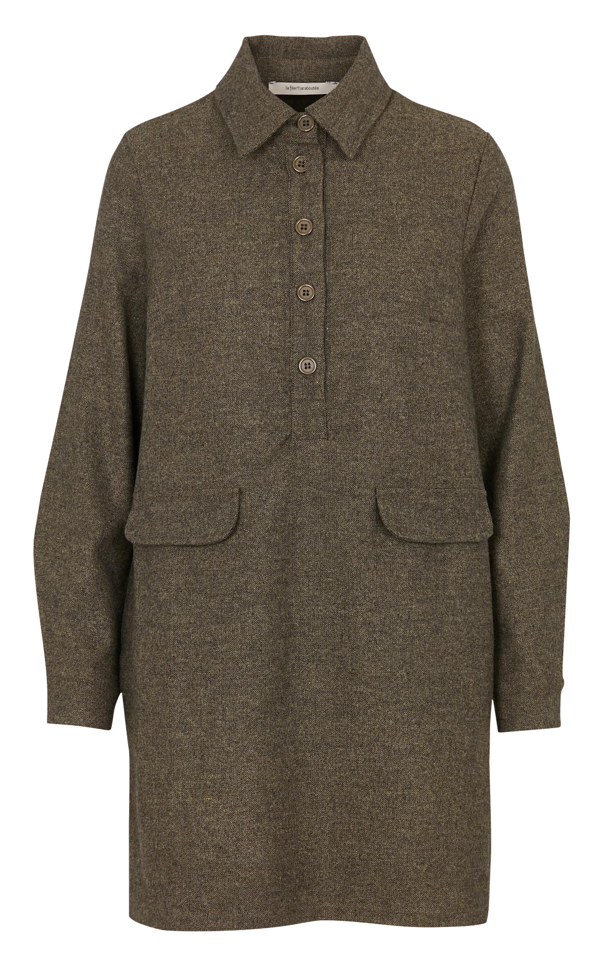 Short dress in blended recycled cotton LA FEE MARABOUTEE Brown