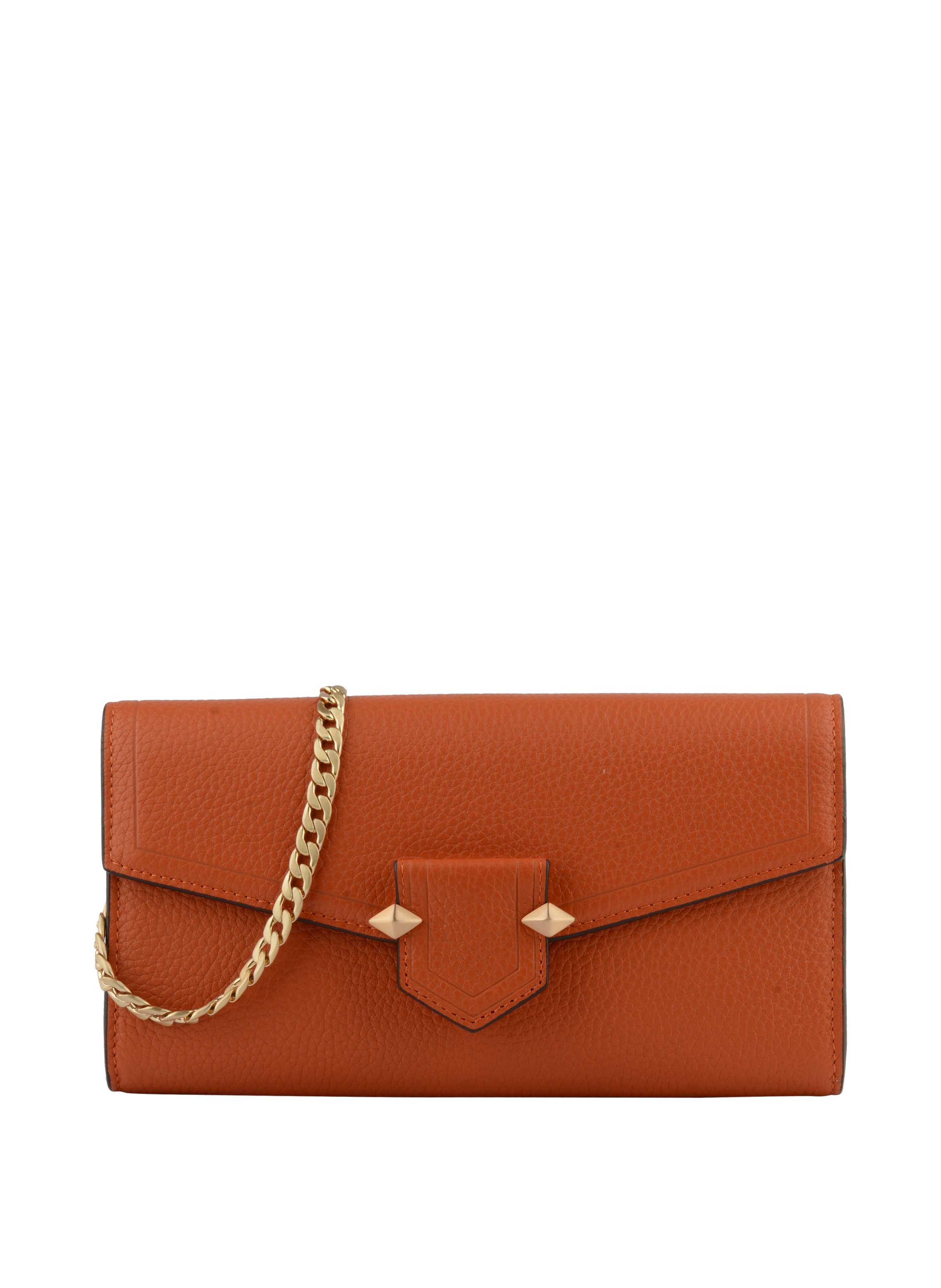 Clutch - cowhide leather POURCHET Orange