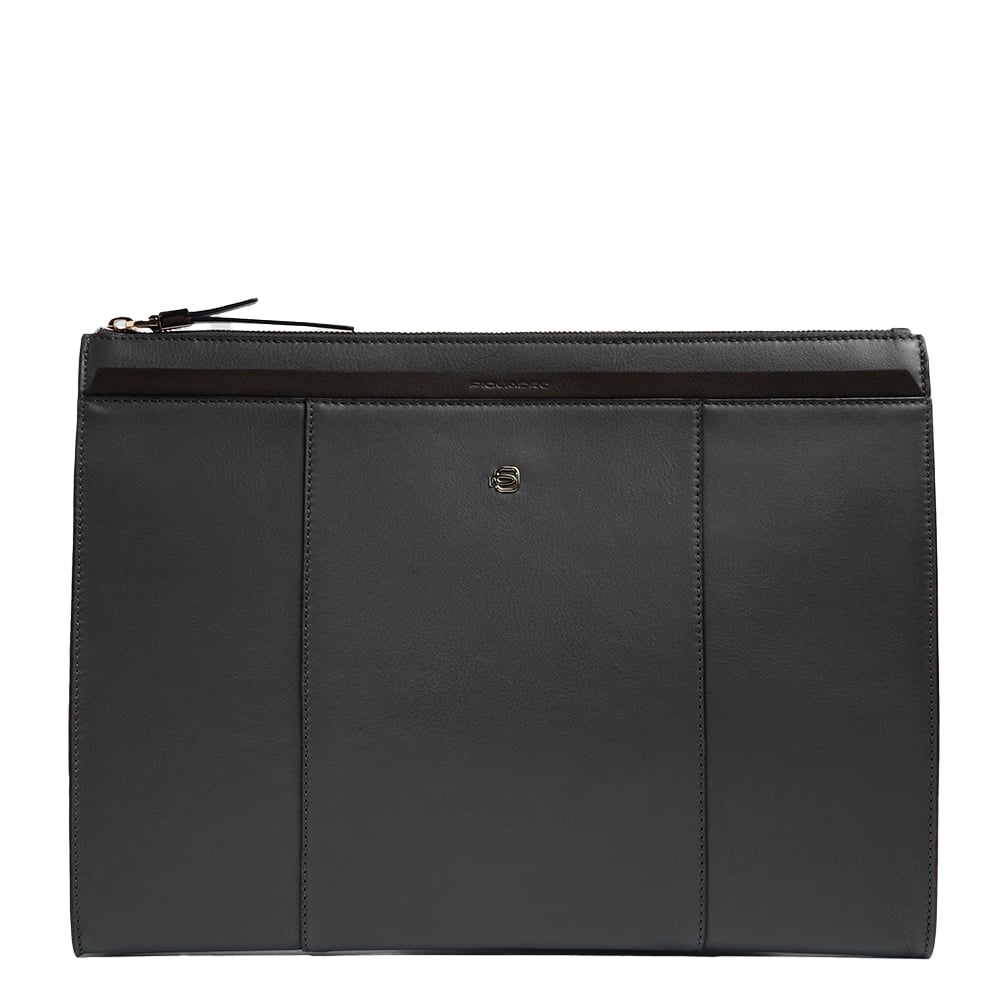 Women's leather clutch for iPad® PIQUADRO Black