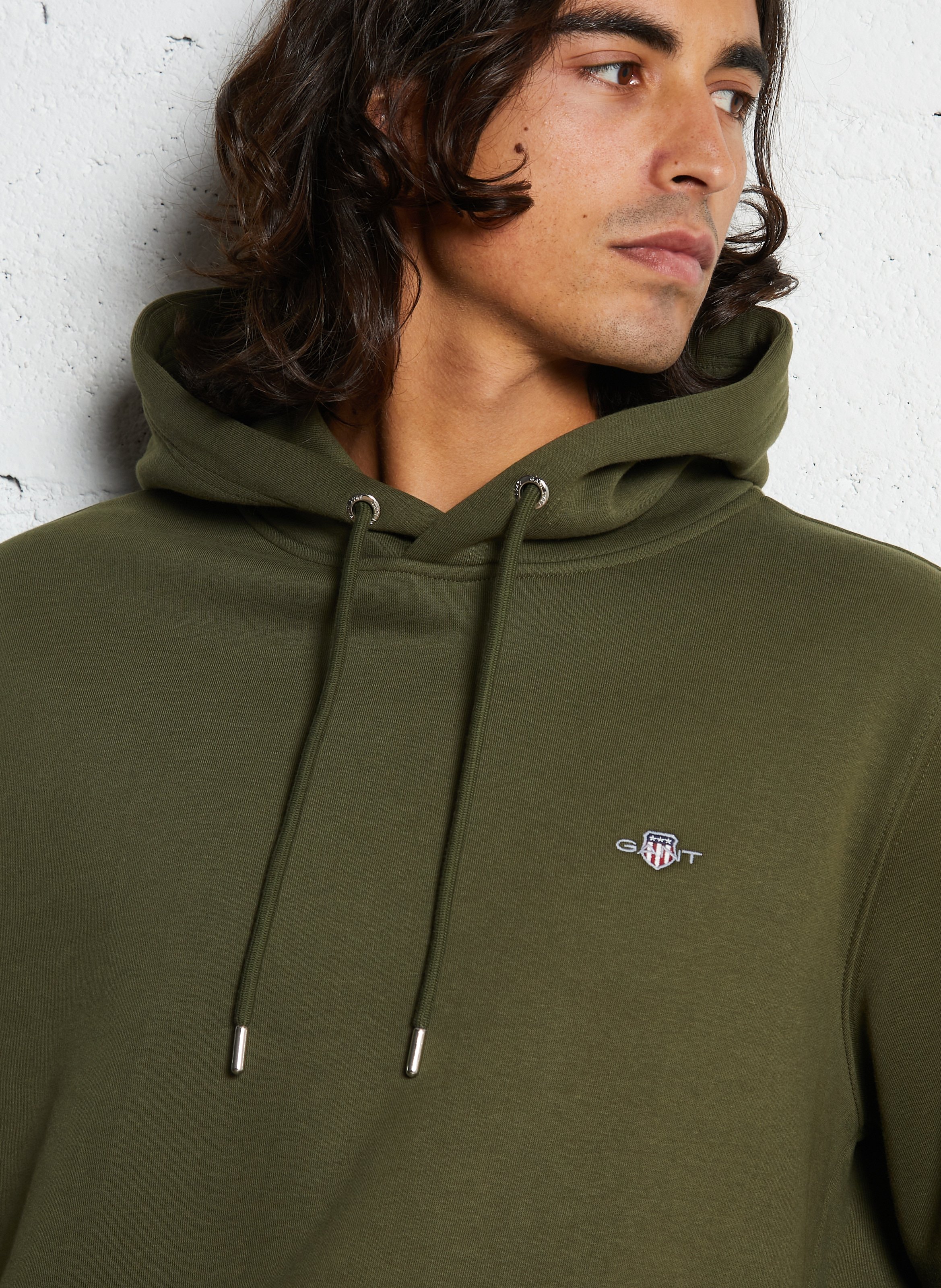 Sweat à capuche regular-fit en coton mélangé GANT Vert