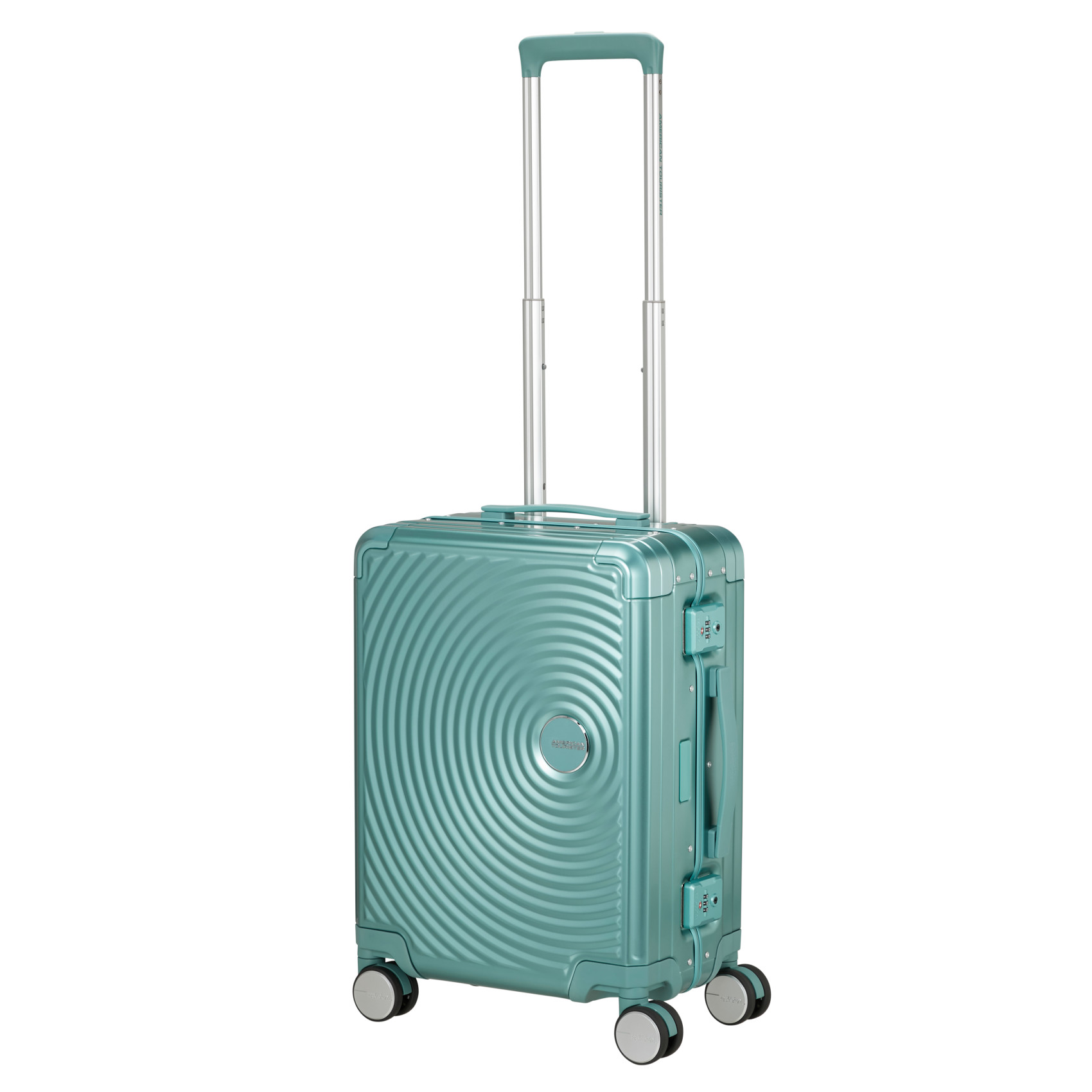 Aluminum suitcase with 4 wheels size S Blue