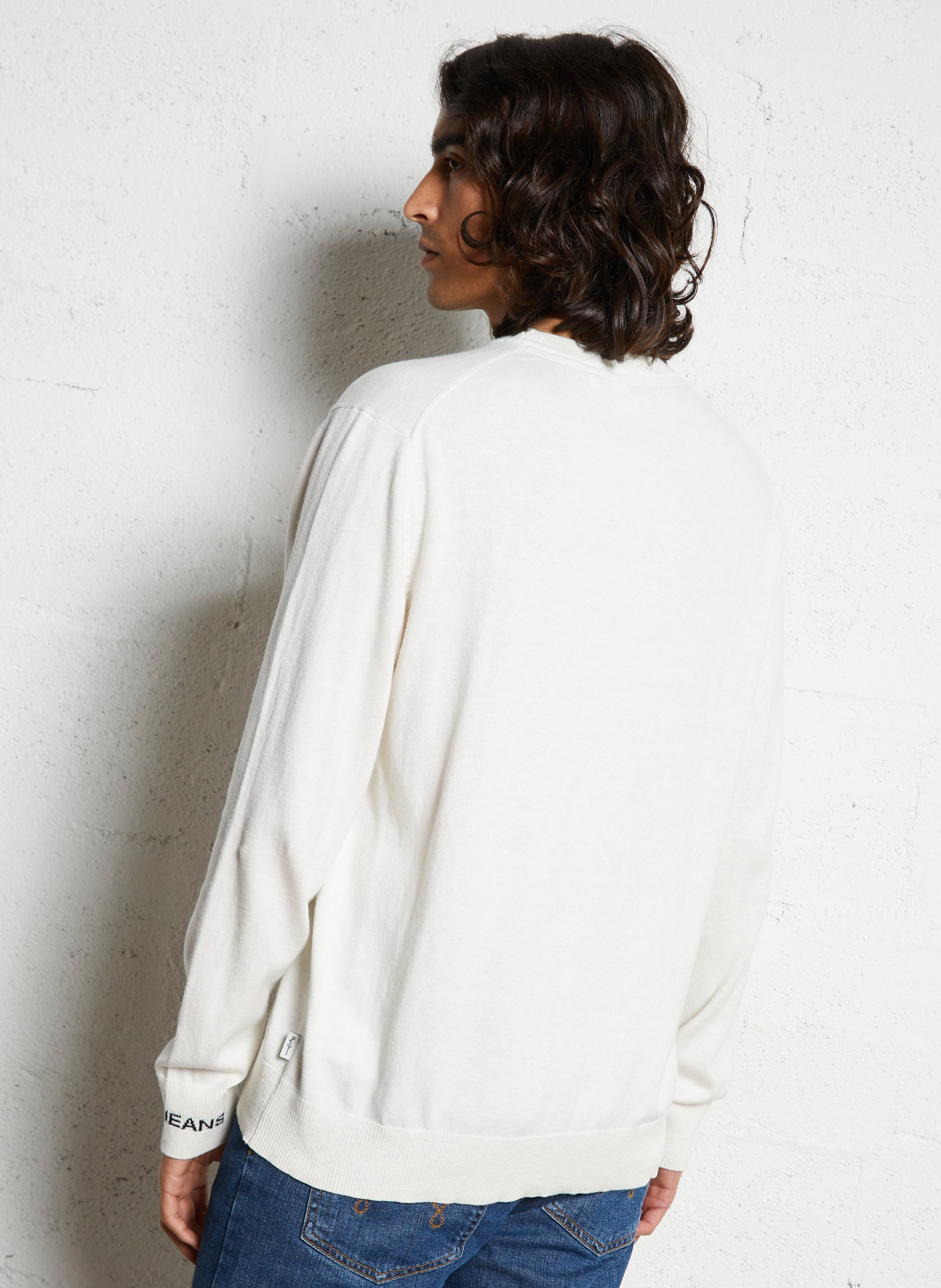 Round neck straight fit sweater in cotton and cashmere PEPE JEANS Beige