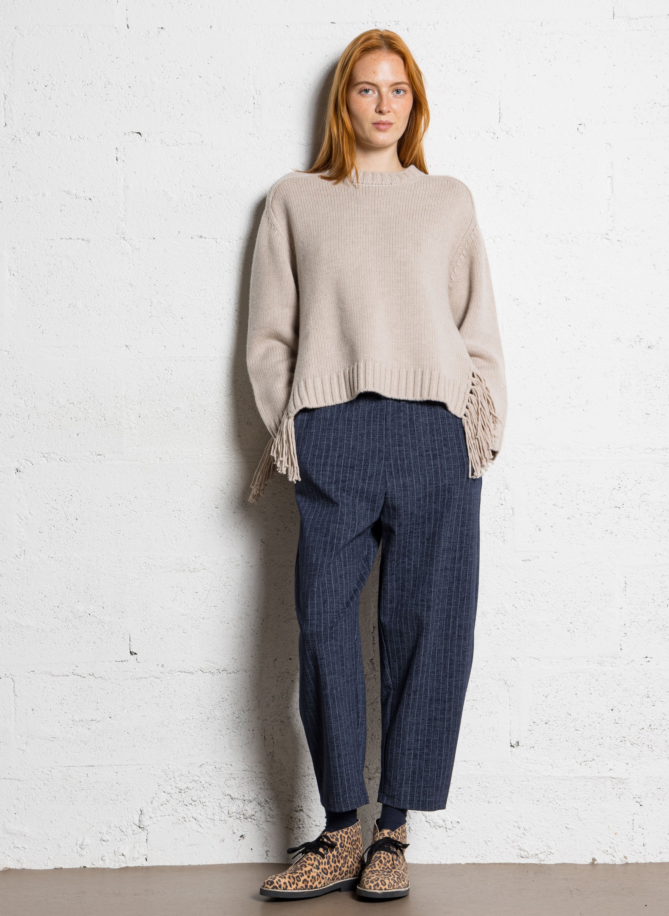 Woleg - Oversize-Wollpullover mit Rundhalsausschnitt BERENICE Beige